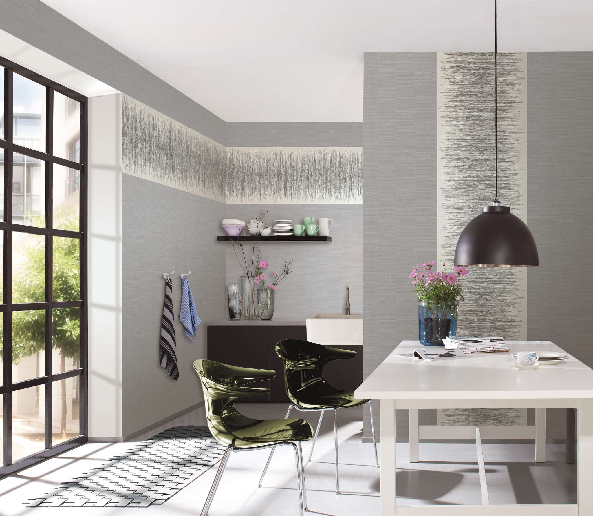 10-413809 Raumbilder 1 Non-woven wallpaper in white Selection Relief/non-woven 413809