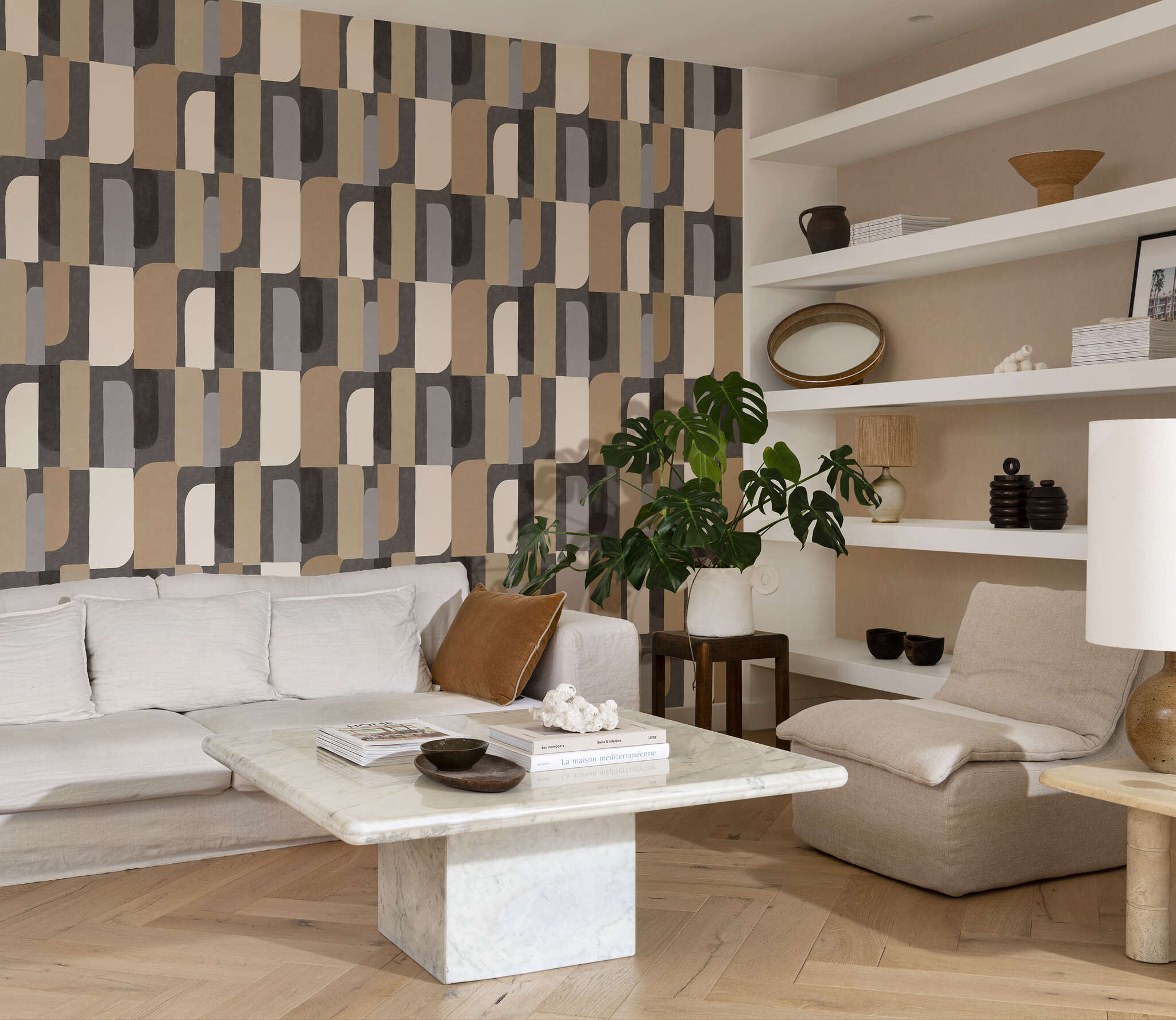 10-330045 Raumbilder 1 Room with Warm brown tone with a textile look – ideal for a cosy atmosphere with a natural character.