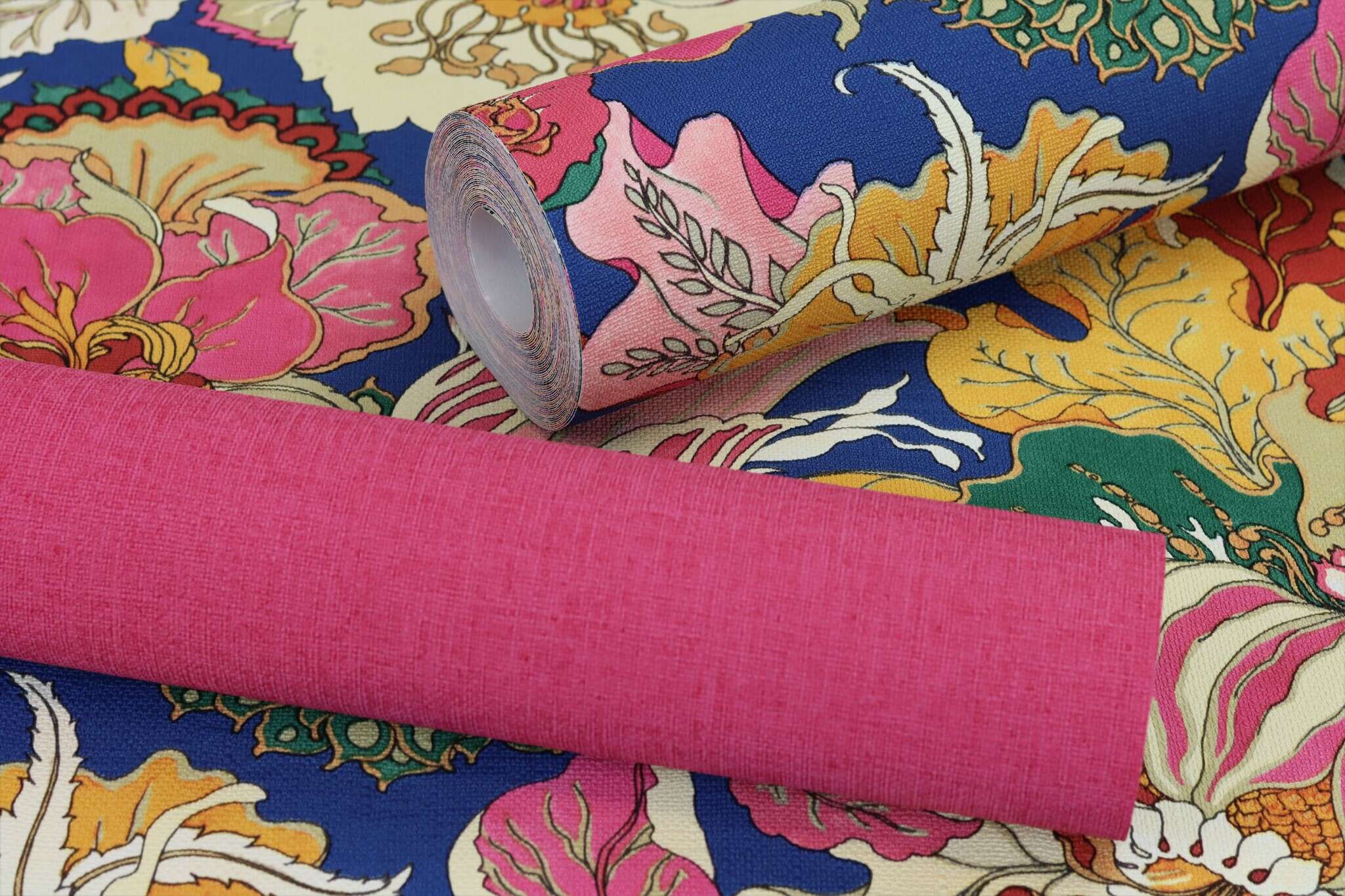 10-560152 Detailaufnahmen 8 Leinenoptik Vliestapete in Pink-Dunkelpink Selection 560152