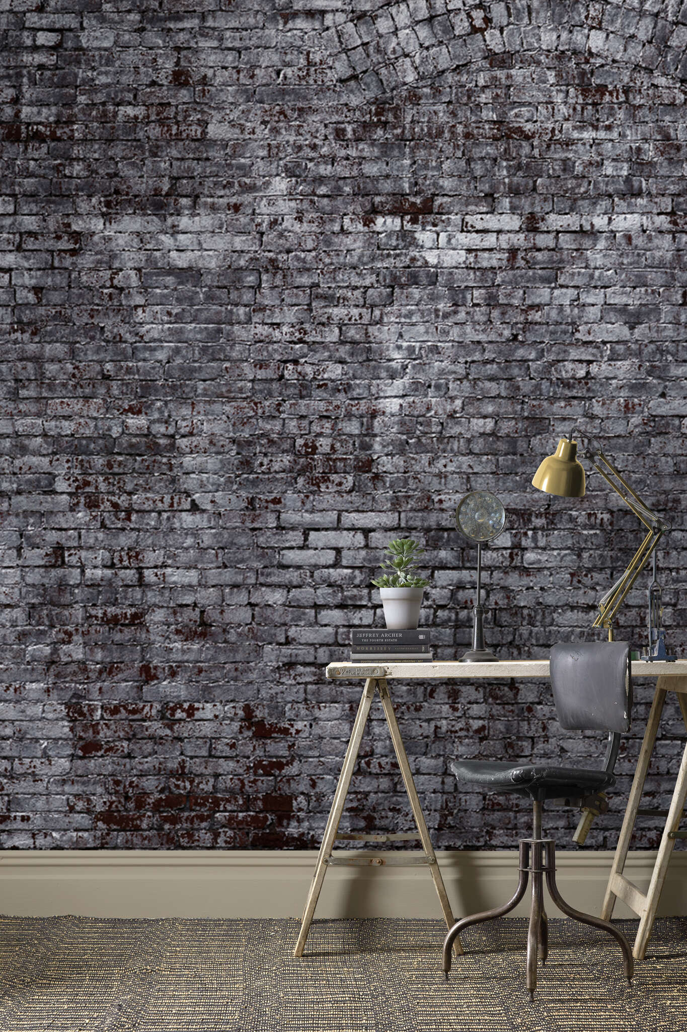 10-940954 Raumsituationen 2 Stone non-woven wallpaper in gray Selection Digital 940954