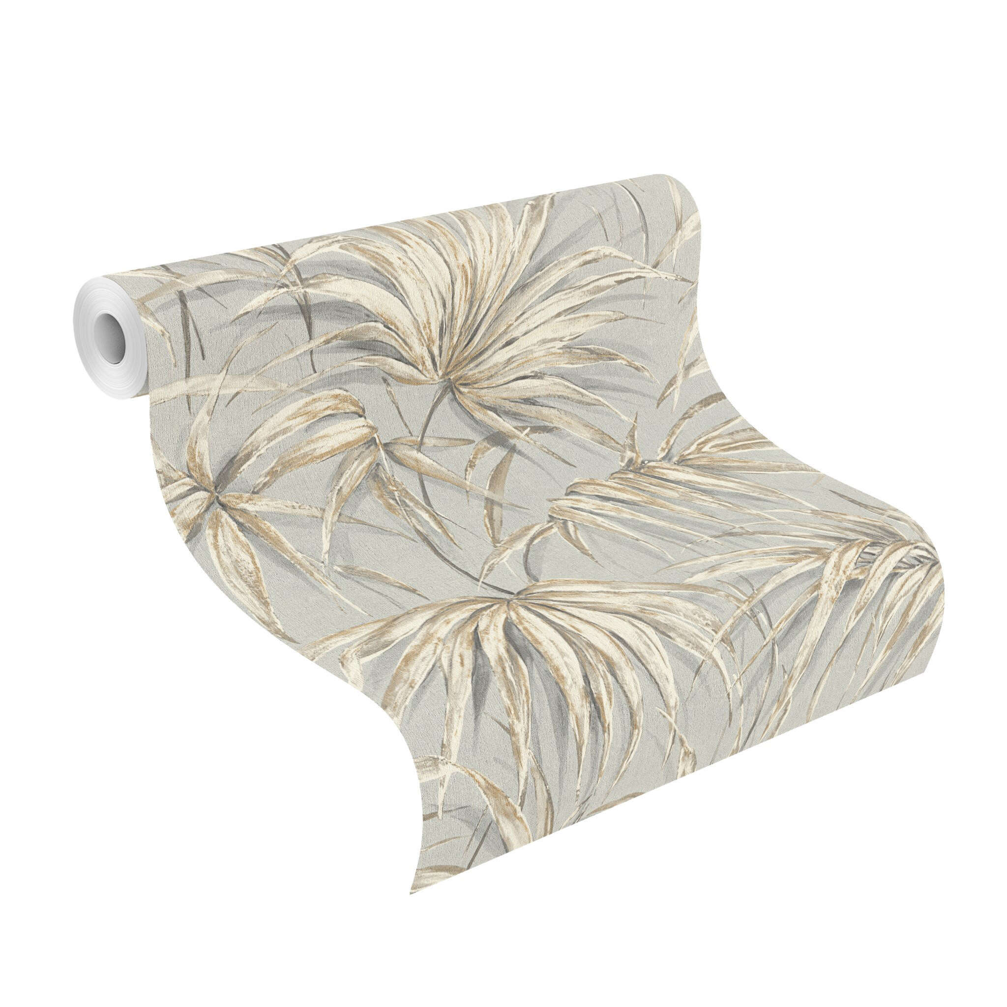 10-435368 Rolle abgerollt 1 Papier peint intissé Feuilles de bambou en gris - Noble Zen Akari 435368