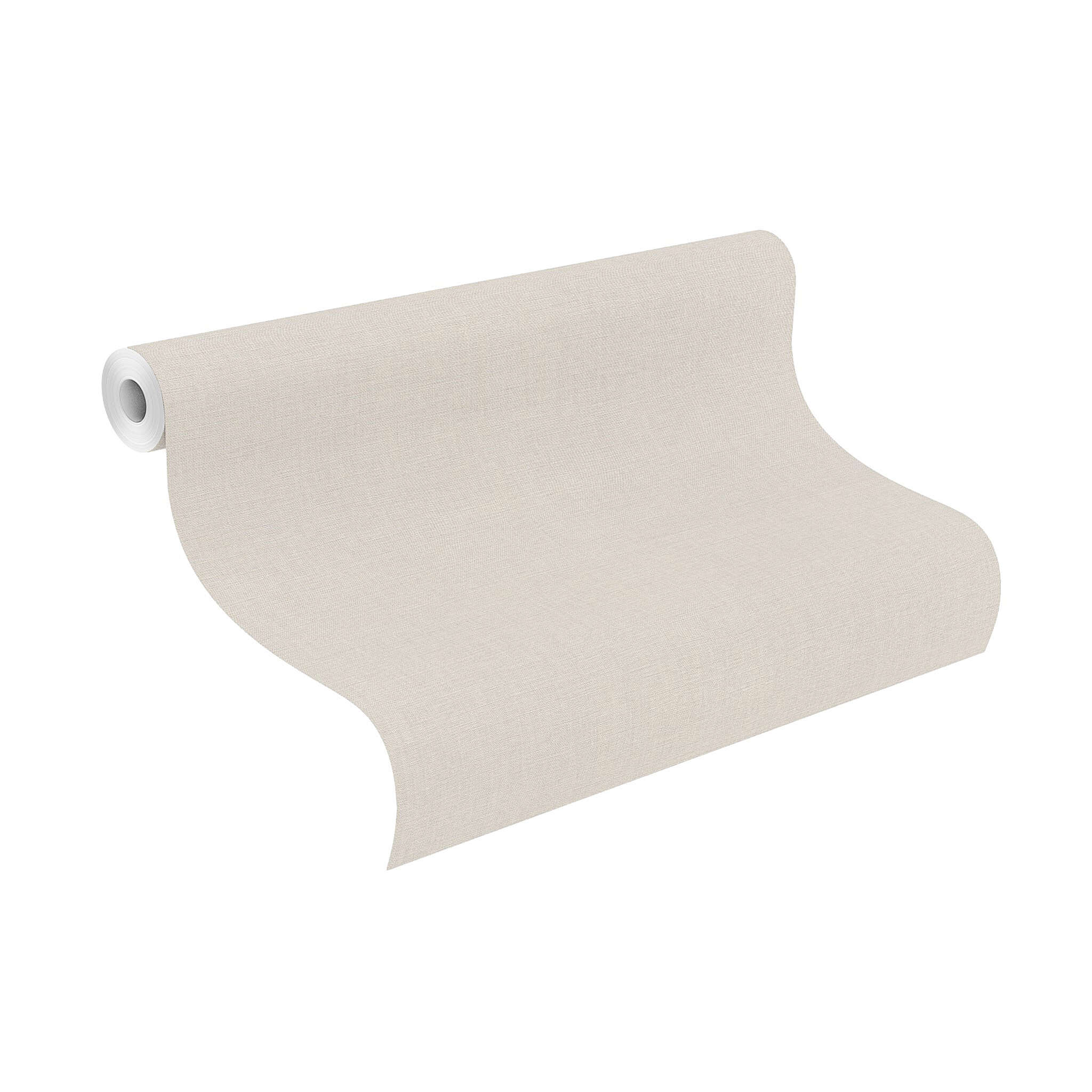 10-688047 Rolle abgerollt 1 Unrolled wallpaper roll with Single-colour wallpaper with a textile texture