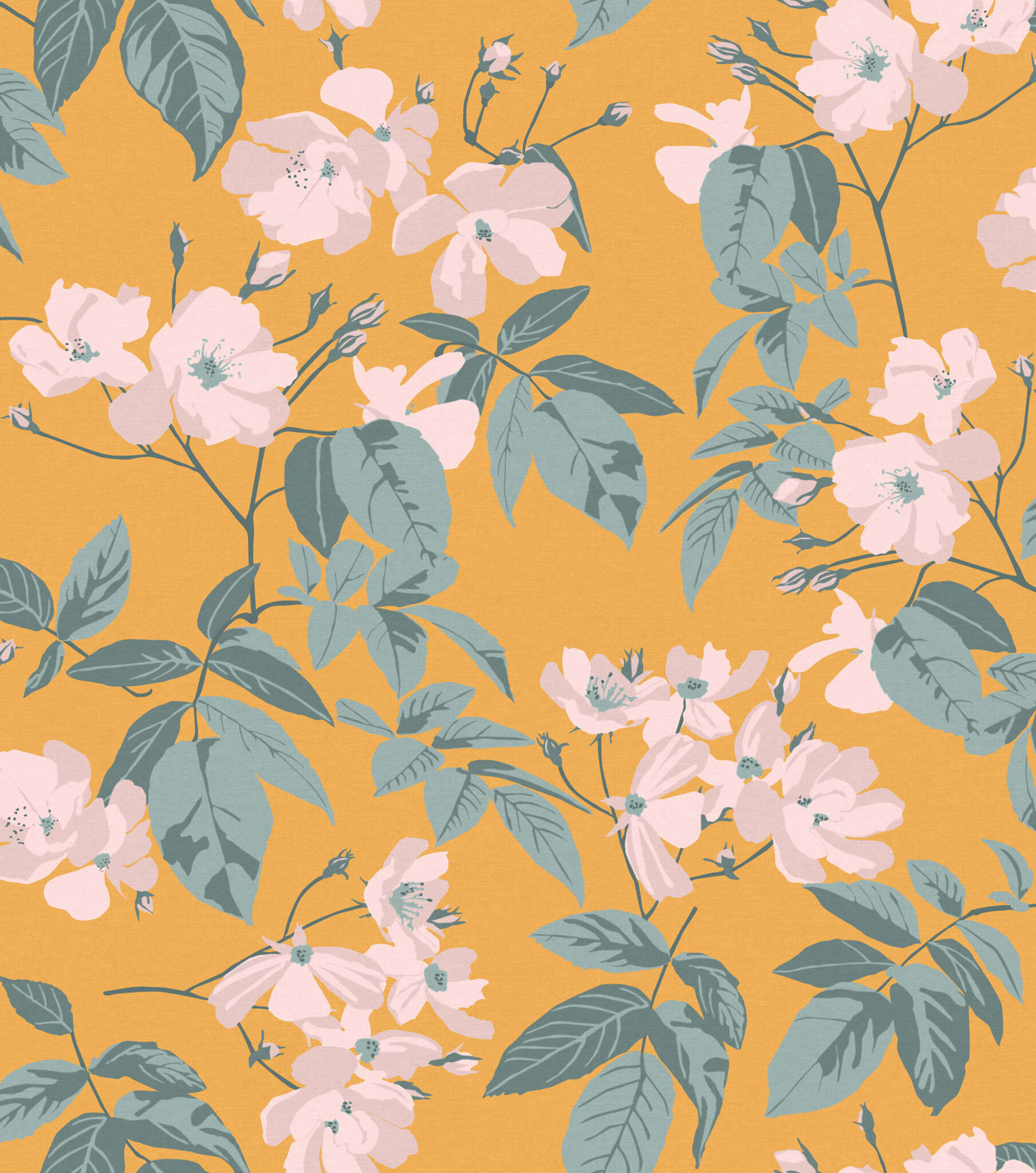 10-366822 Artikelscan 2 SCHÖNER WOHNEN collection mural FLOWERS in yellow photo wallpaper 366822