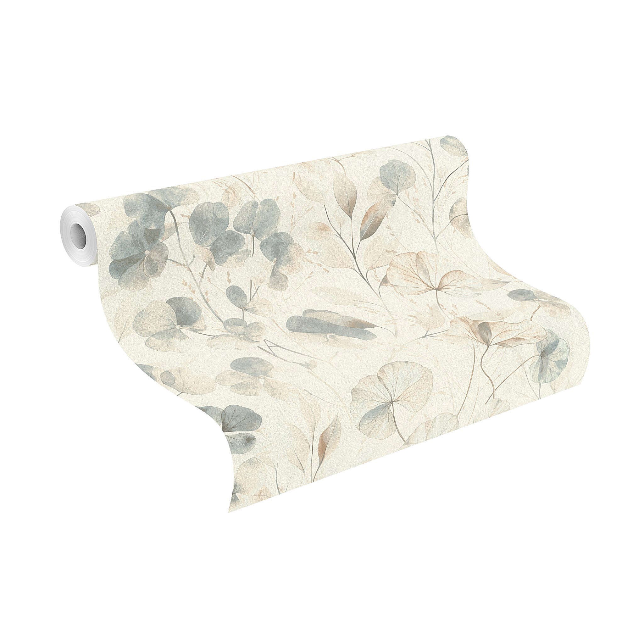 10-709018 Rolle abgerollt 1 Non-woven wallpaper in blue-sage Farmhouse 709018