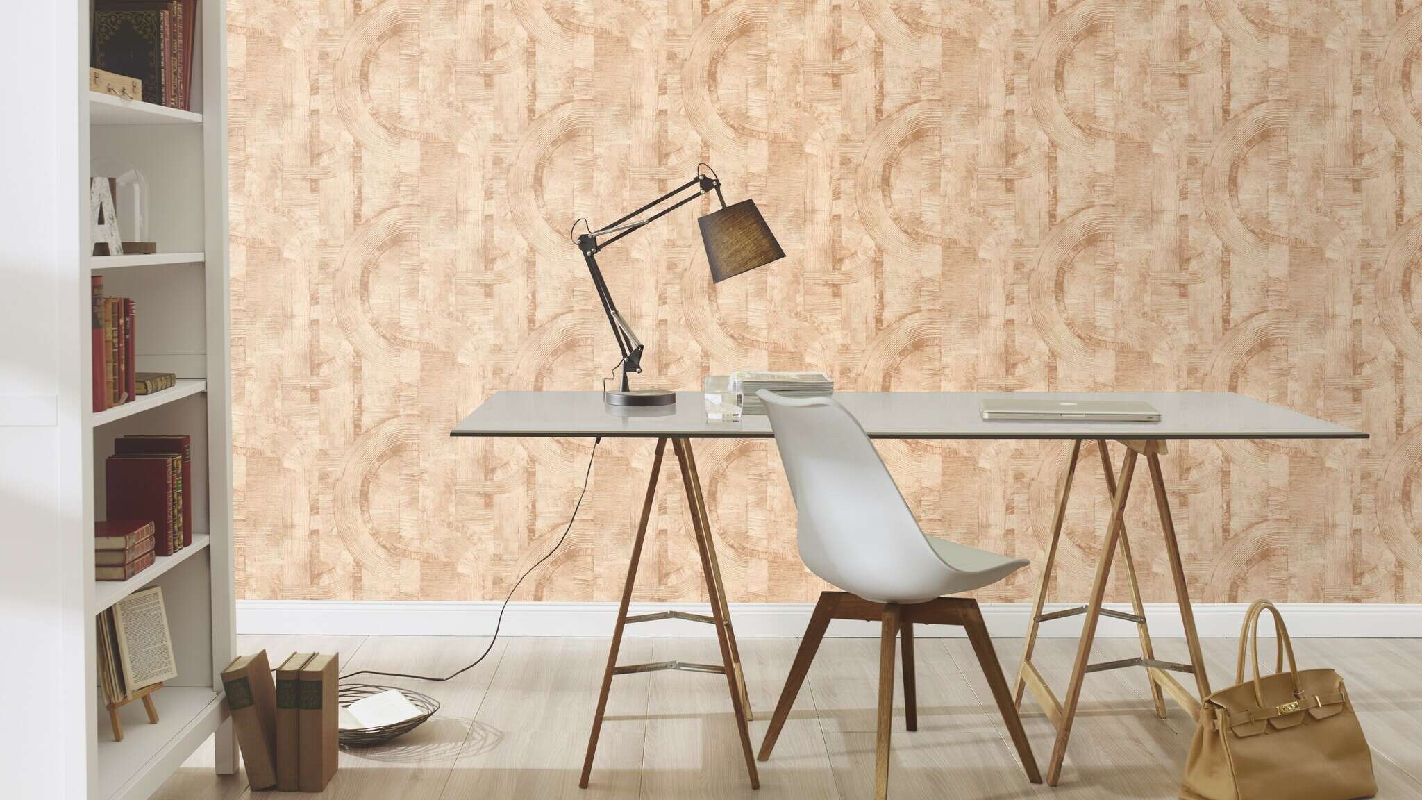 10-554762 Raumsituationen 1 Non-woven wallpaper in dark cream Selection 554762
