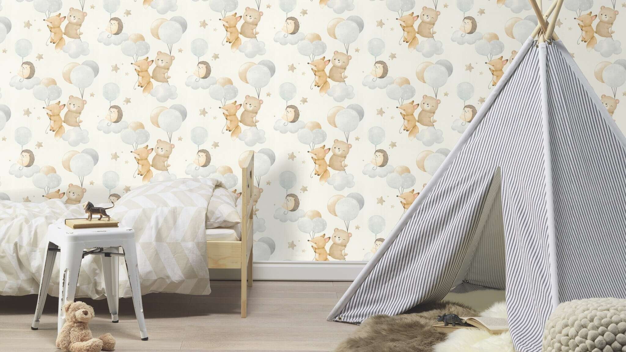 10-302127 Raumsituationen 1 Non-woven wallpaper in blue Kids World II 302127
