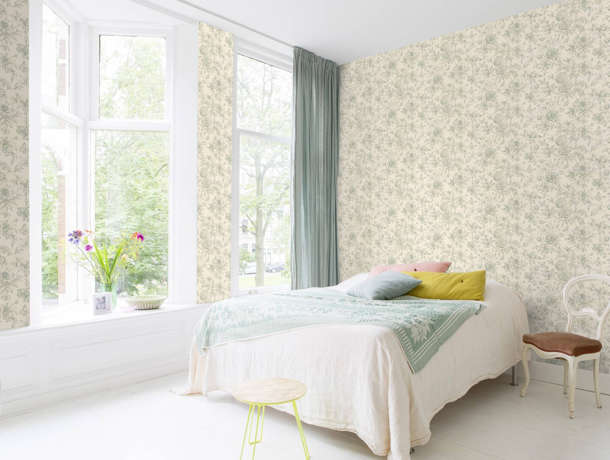 10-793925 Raumsituationen 6 Non-woven wallpaper in green Selection vinyl/non-woven 793925