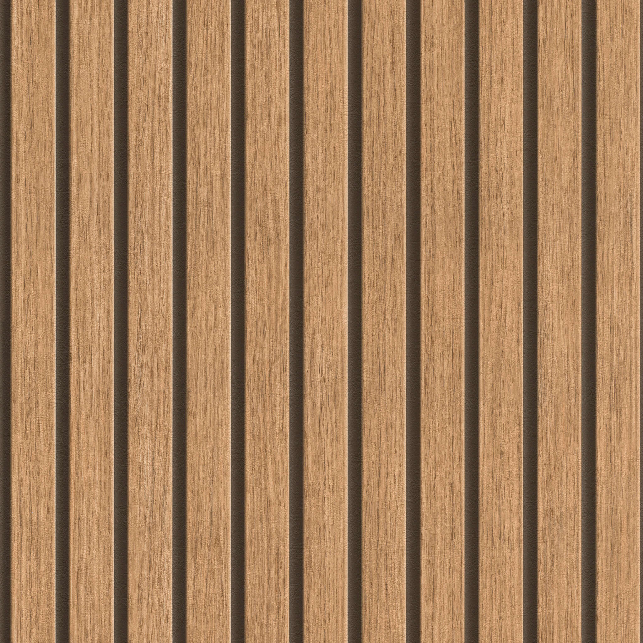 Tapete Holzpaneele in Braun 279498 Acoustic panels Paper wallpaper in brown Selection paper 279498