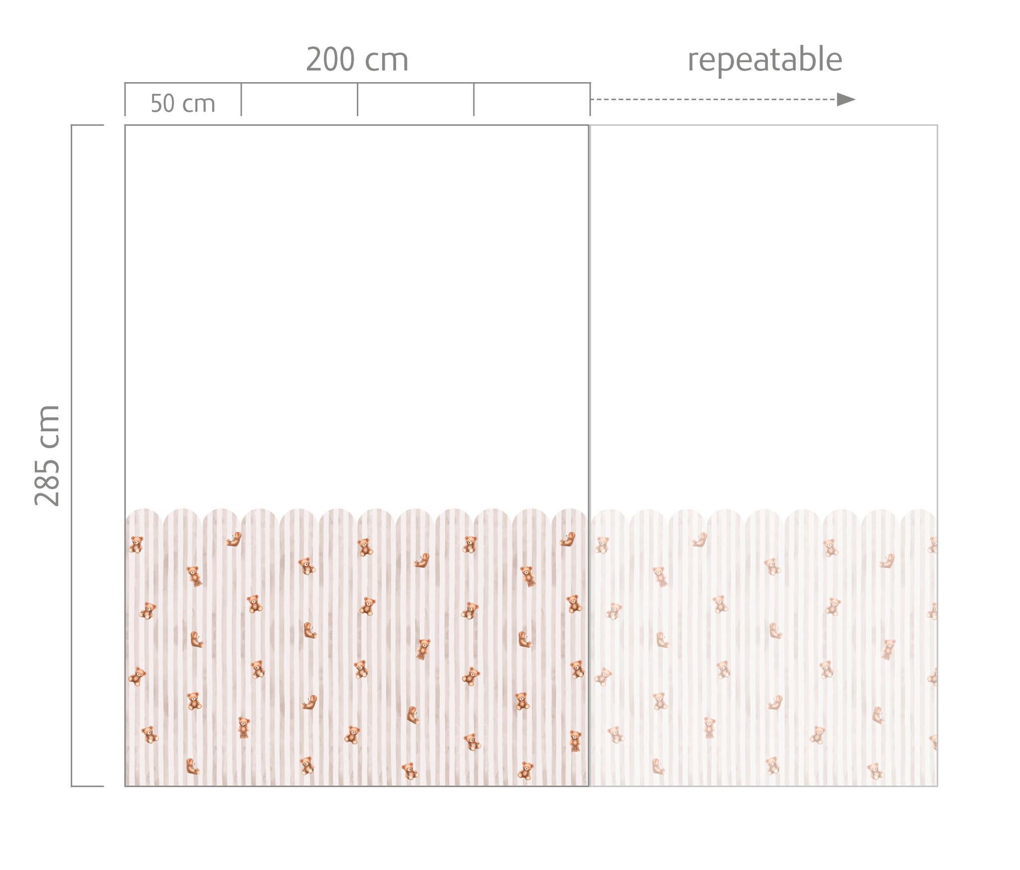 10-300372 Bildauschnitt 1 Wall mural Mr Teddy in Beige | Roomblush - RB456