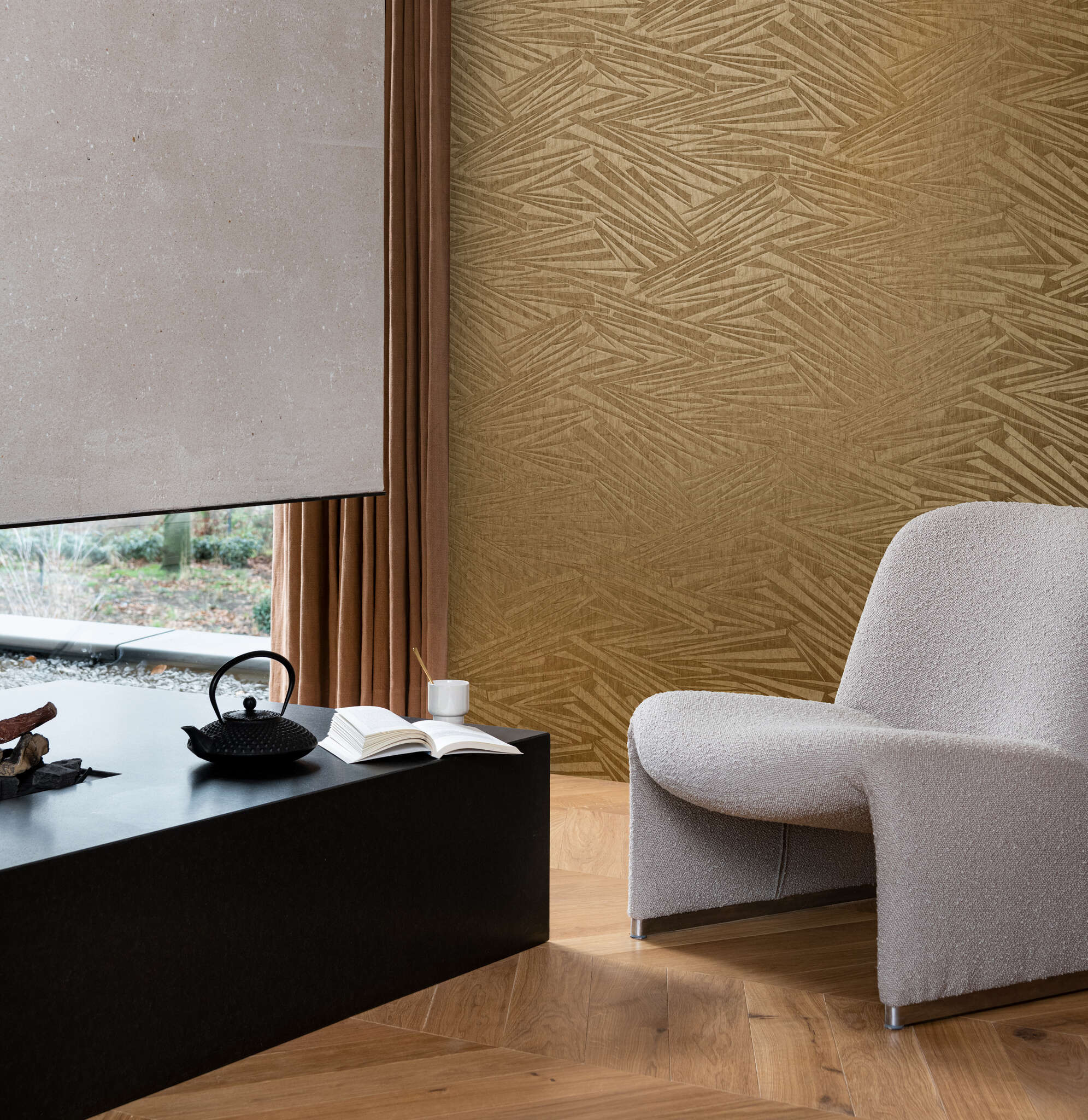 10-608311 Raumbilder 1 Room with Graphic wallpaper with three-dimensional rods