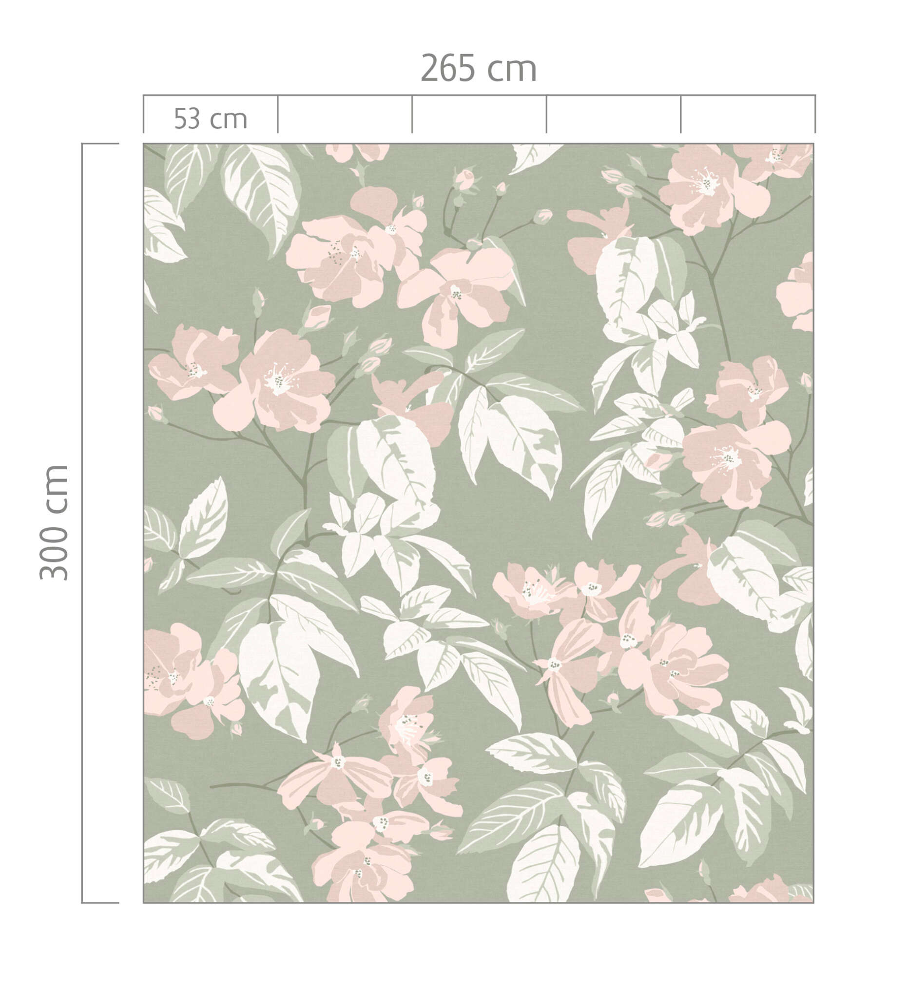 10-366839 Bildauschnitt 1 SCHÖNER WOHNEN collection mural FLOWERS in green photo wallpaper 366839