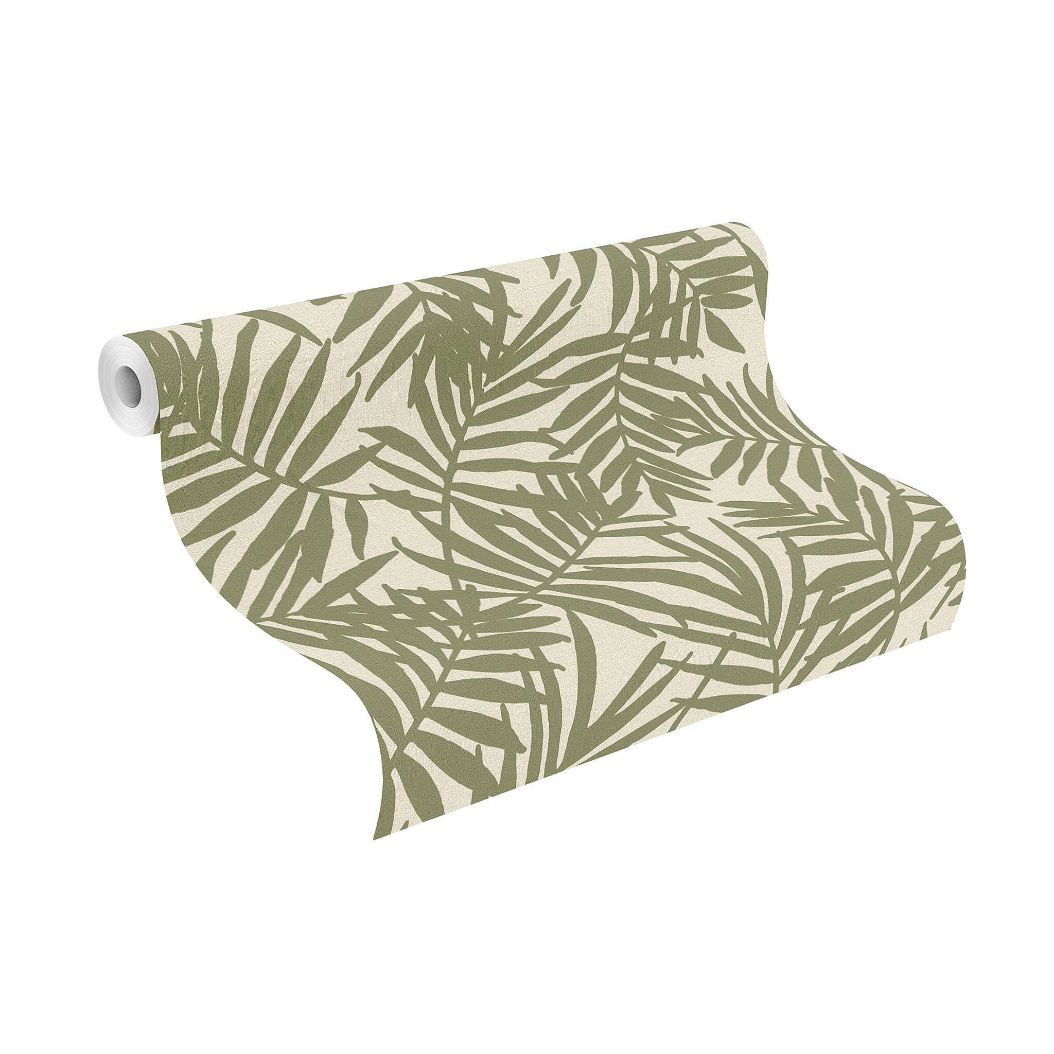 10-460209 Rolle abgerollt 1 Non-woven wallpaper in green-reed green Selection vinyl/non-woven 460209