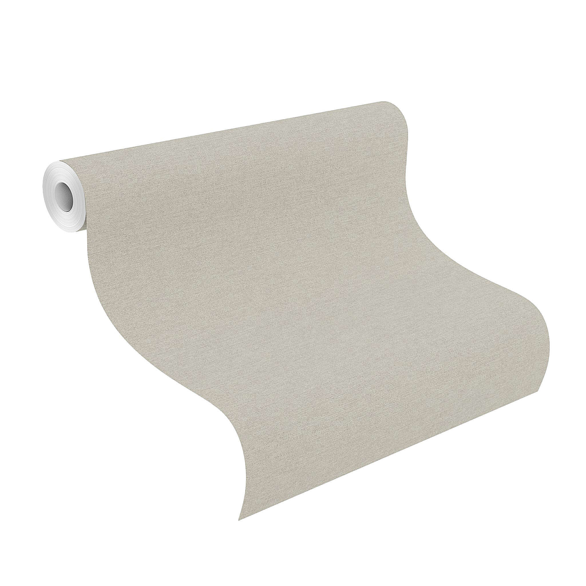 10-600247 Rolle abgerollt 1 Unrolled wallpaper roll with Single-colour wallpaper with a woven look