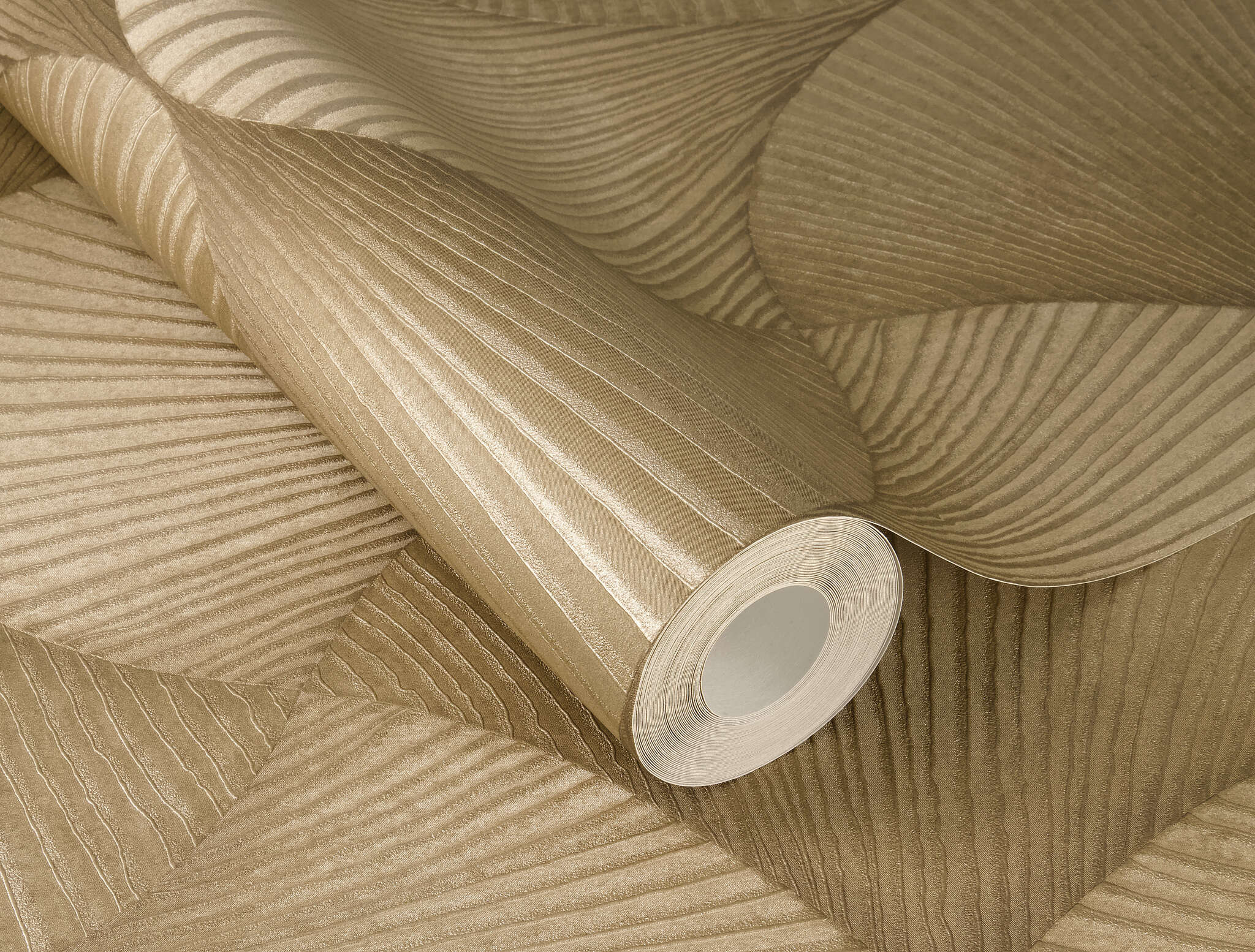 10-608243 Detailaufnahmen 1 Detailed image of Graphic wallpaper with shells and grooved texture