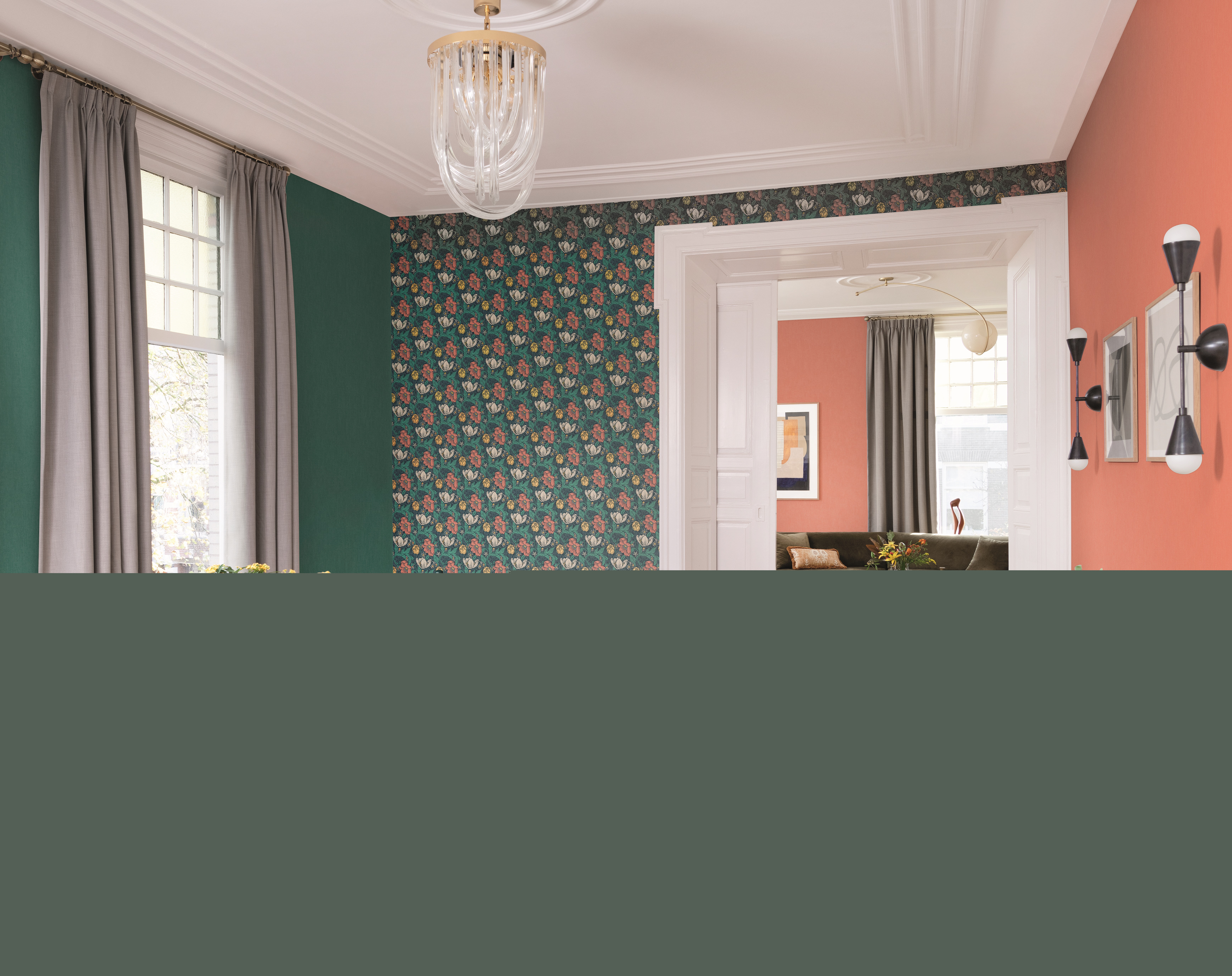 10-552713 Raumbilder 1 Papier peint intissé aspect textile vert 552713