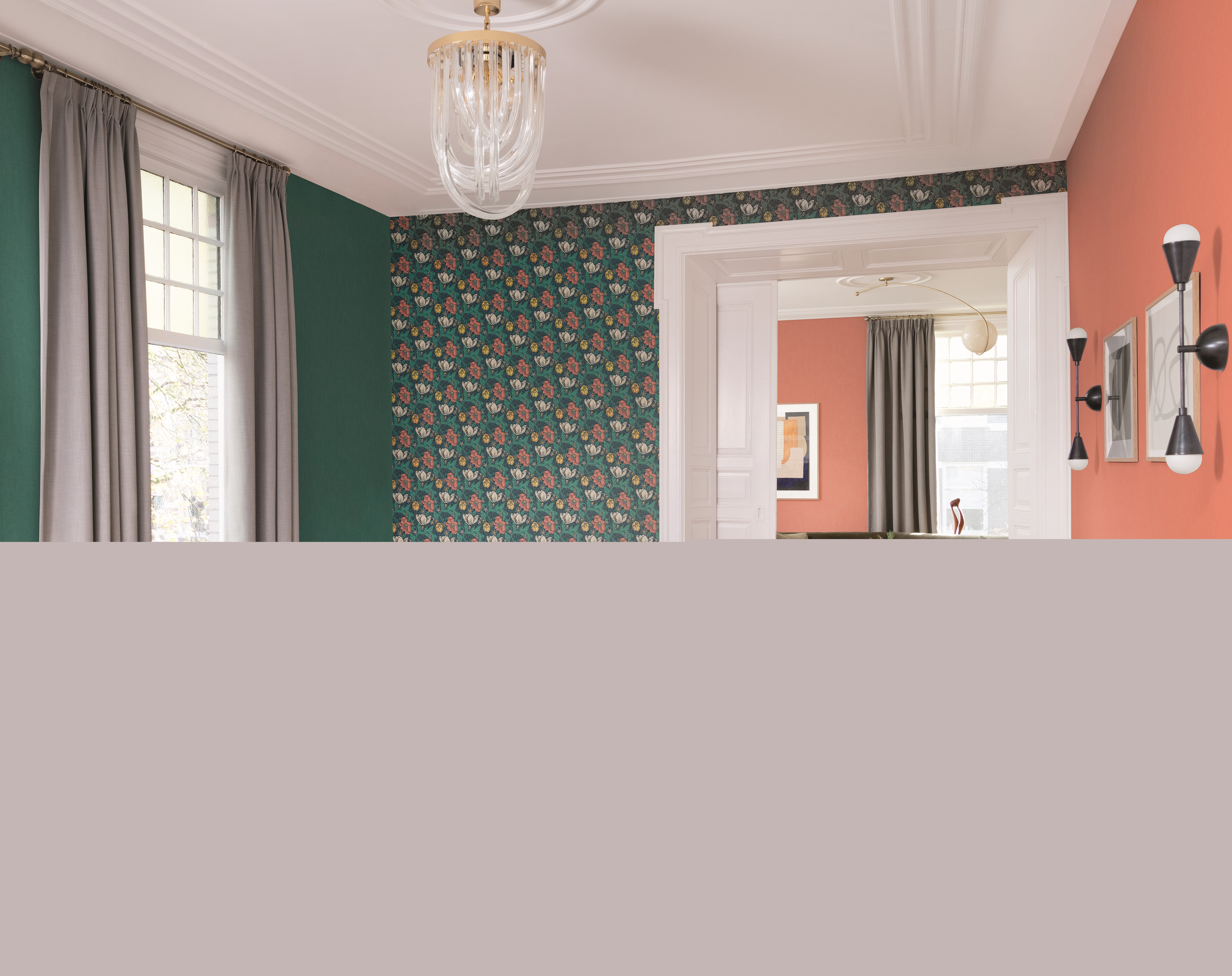 10-552713 Raumbilder 1 Textile look non-woven wallpaper in green 552713