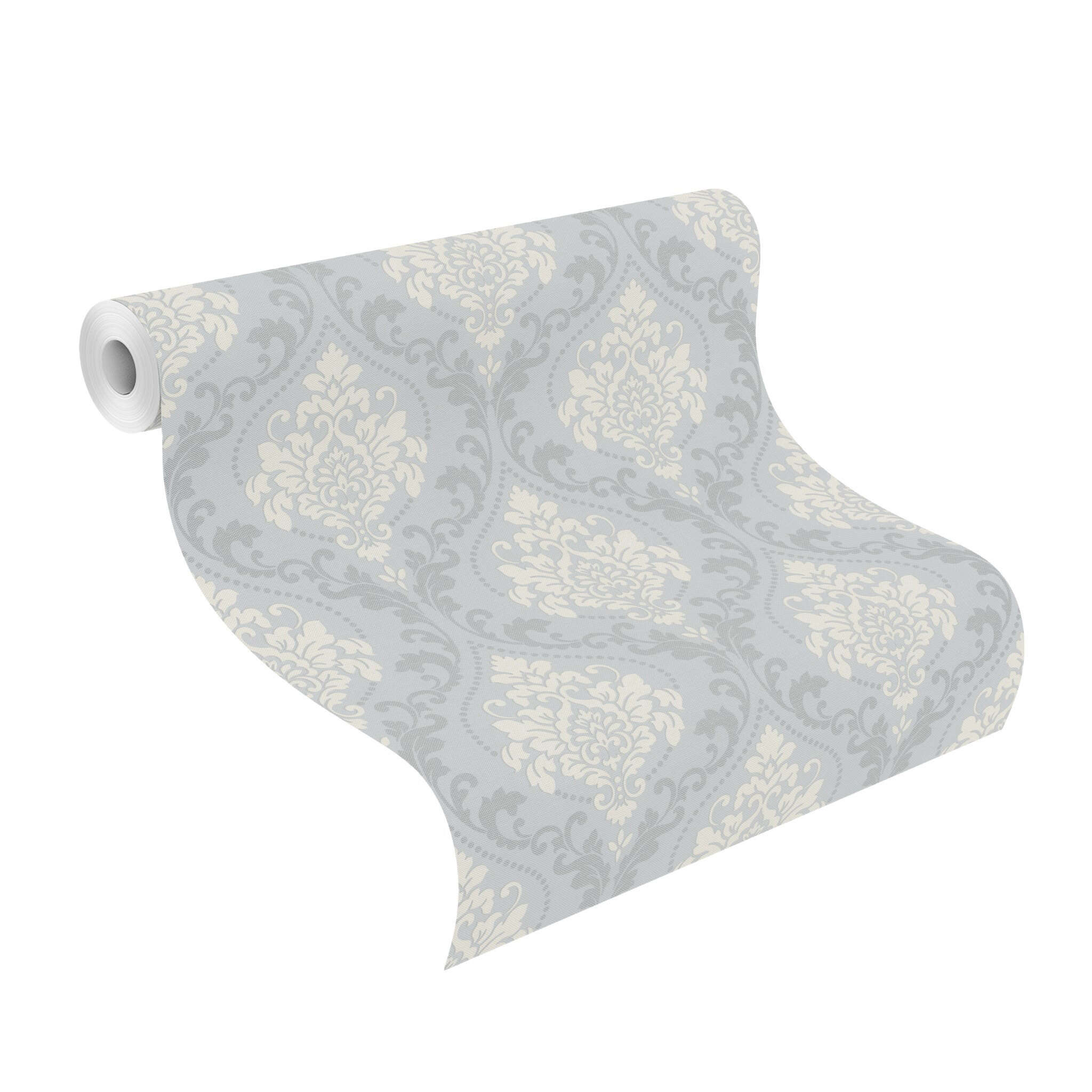 10-218121 Rolle abgerollt 1 Paper wallpaper in gray-light gray Selection Papier 218121