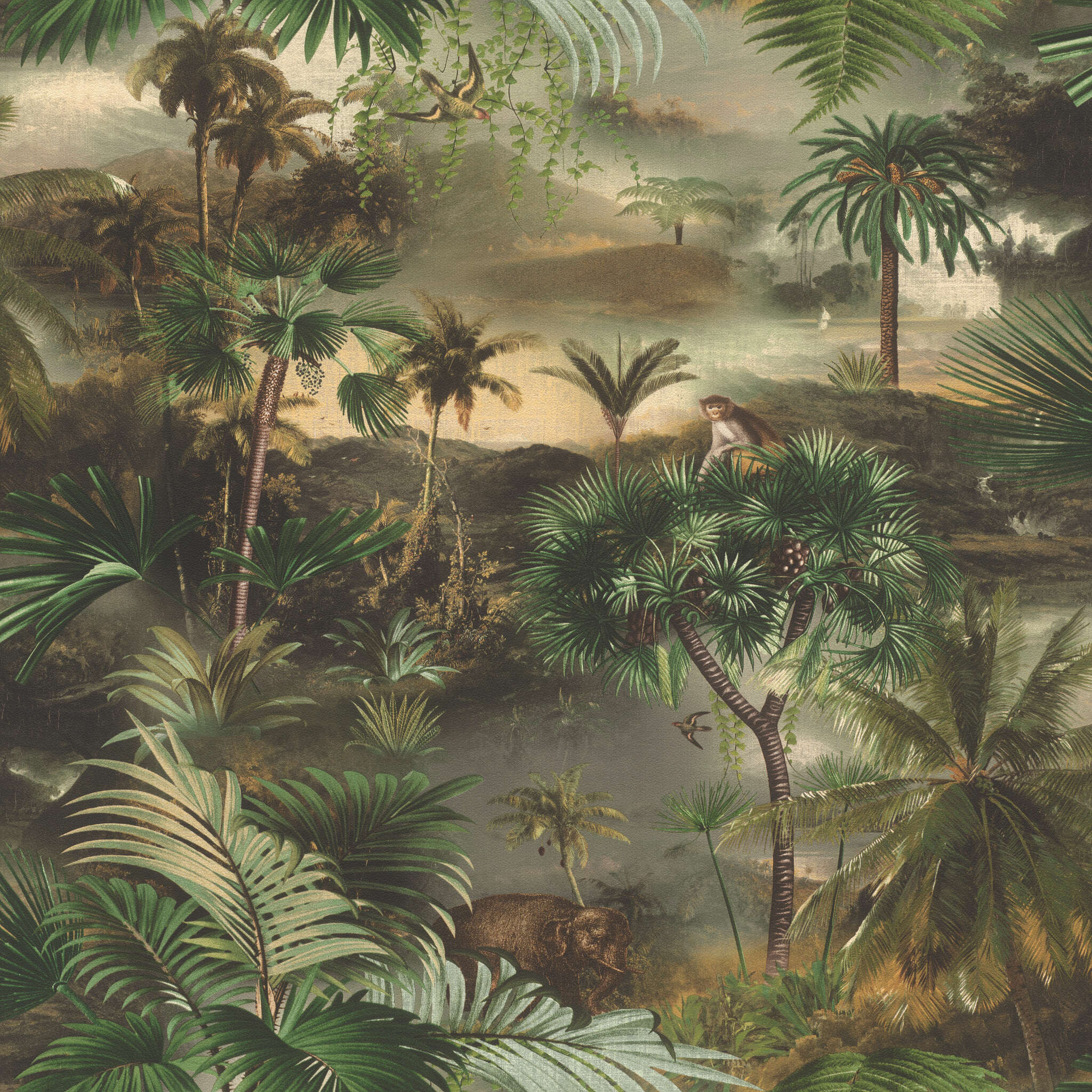 10-692600 Artikelscan 1 Non-woven wallpaper jungle in green 692600