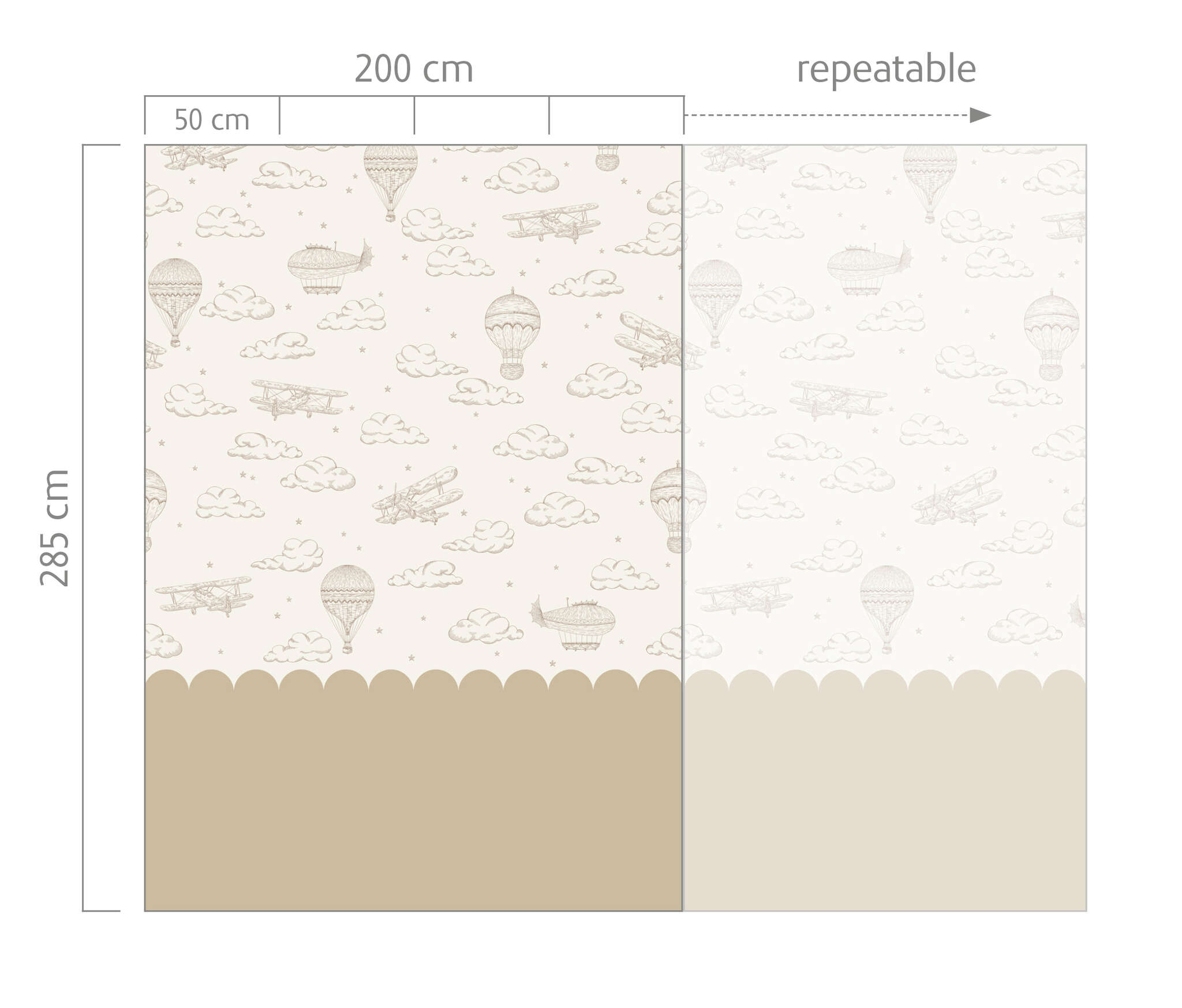 10-300174 Bildauschnitt 1 Wall mural Balloon in Beige | Roomblush - RB387