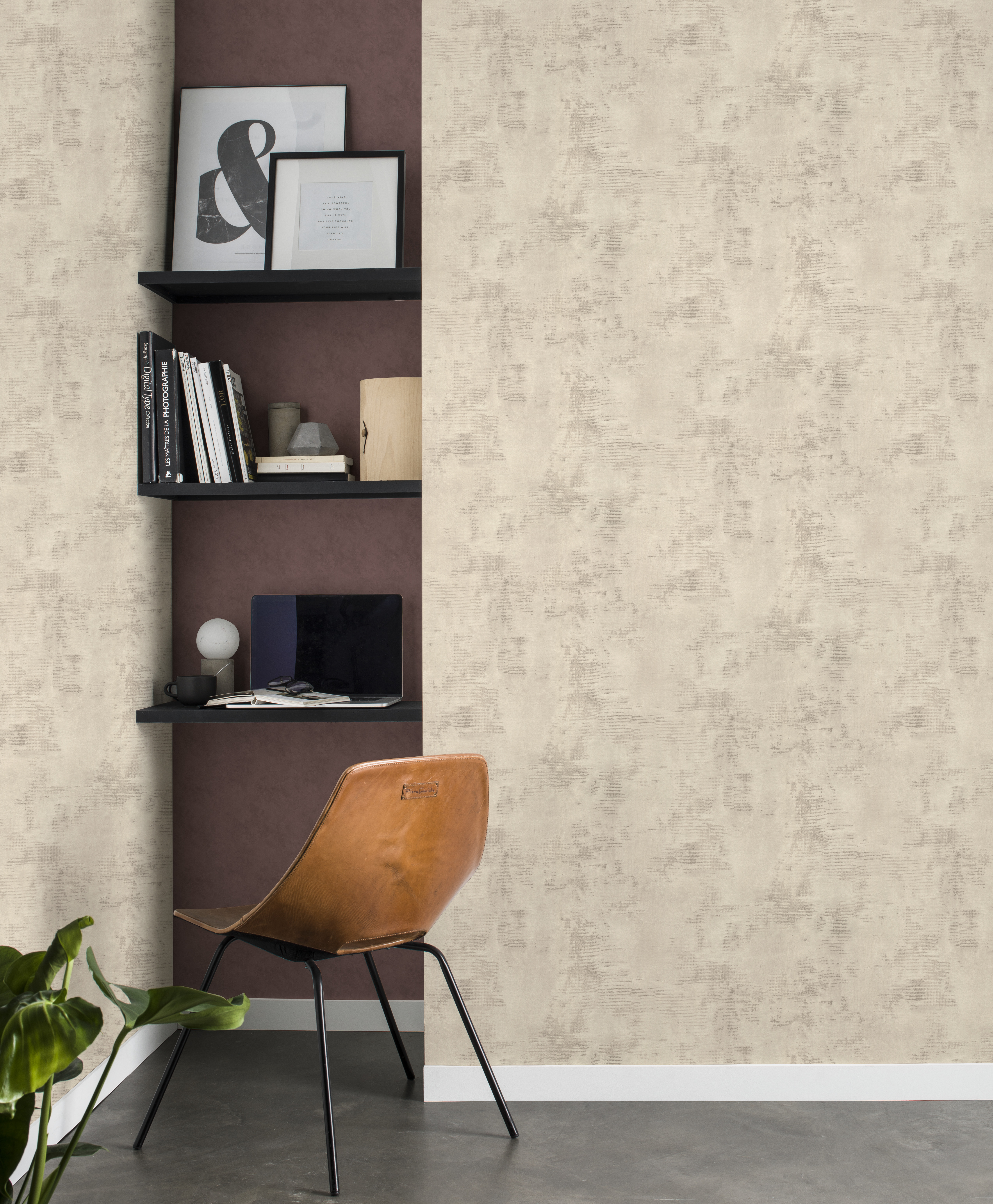 10-426212 Raumsituationen 3 Non-woven wallpaper plaster look in brown 426212