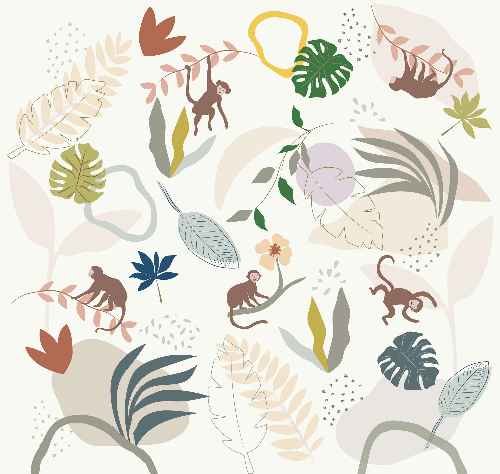 Fototapete Kinderzimmer Dschungel 300037 Wall mural Monkey in Brown | Roomblush - RB404