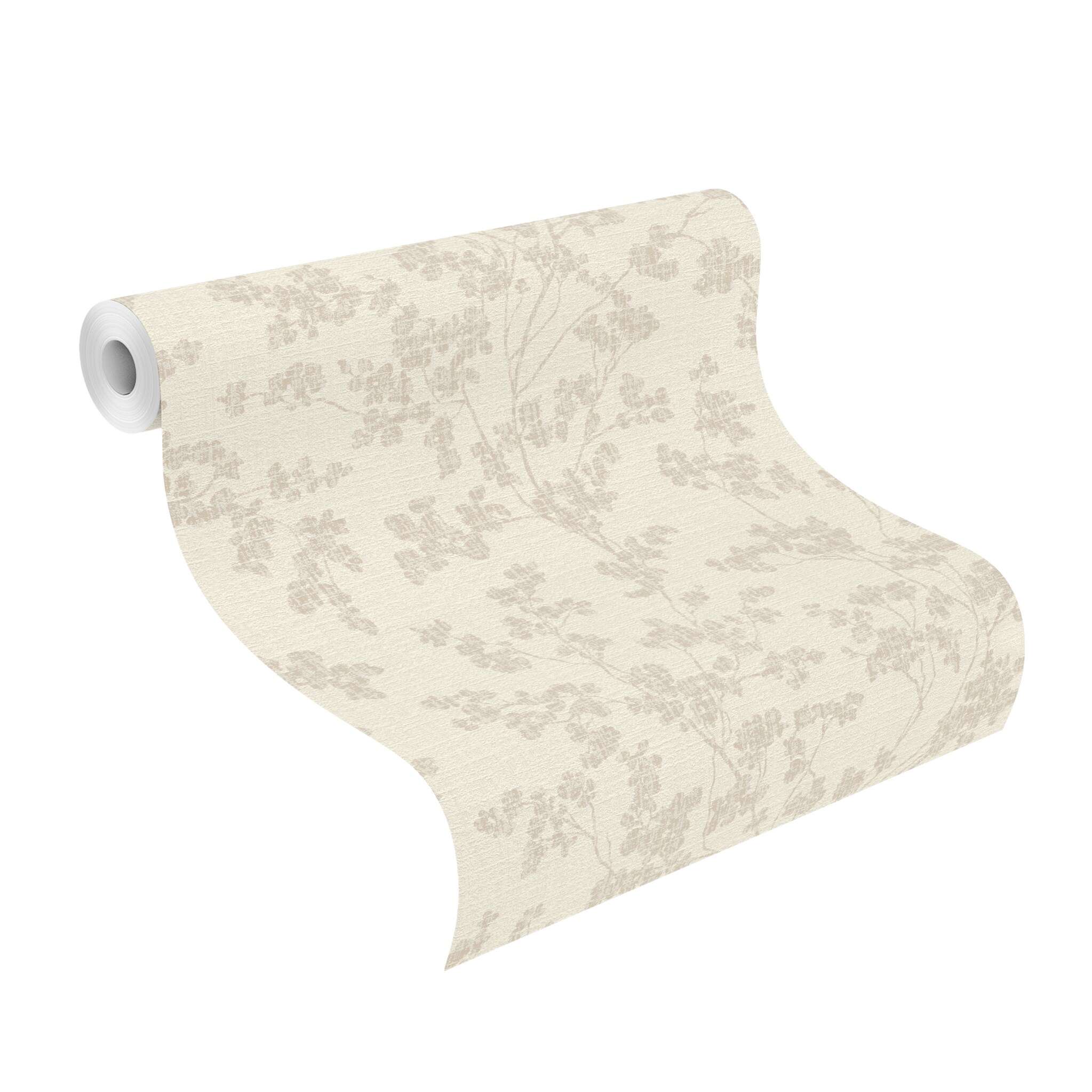 10-653847 Rolle abgerollt 1 Papier peint intissé végétal beige-gris Welcome Home 653847