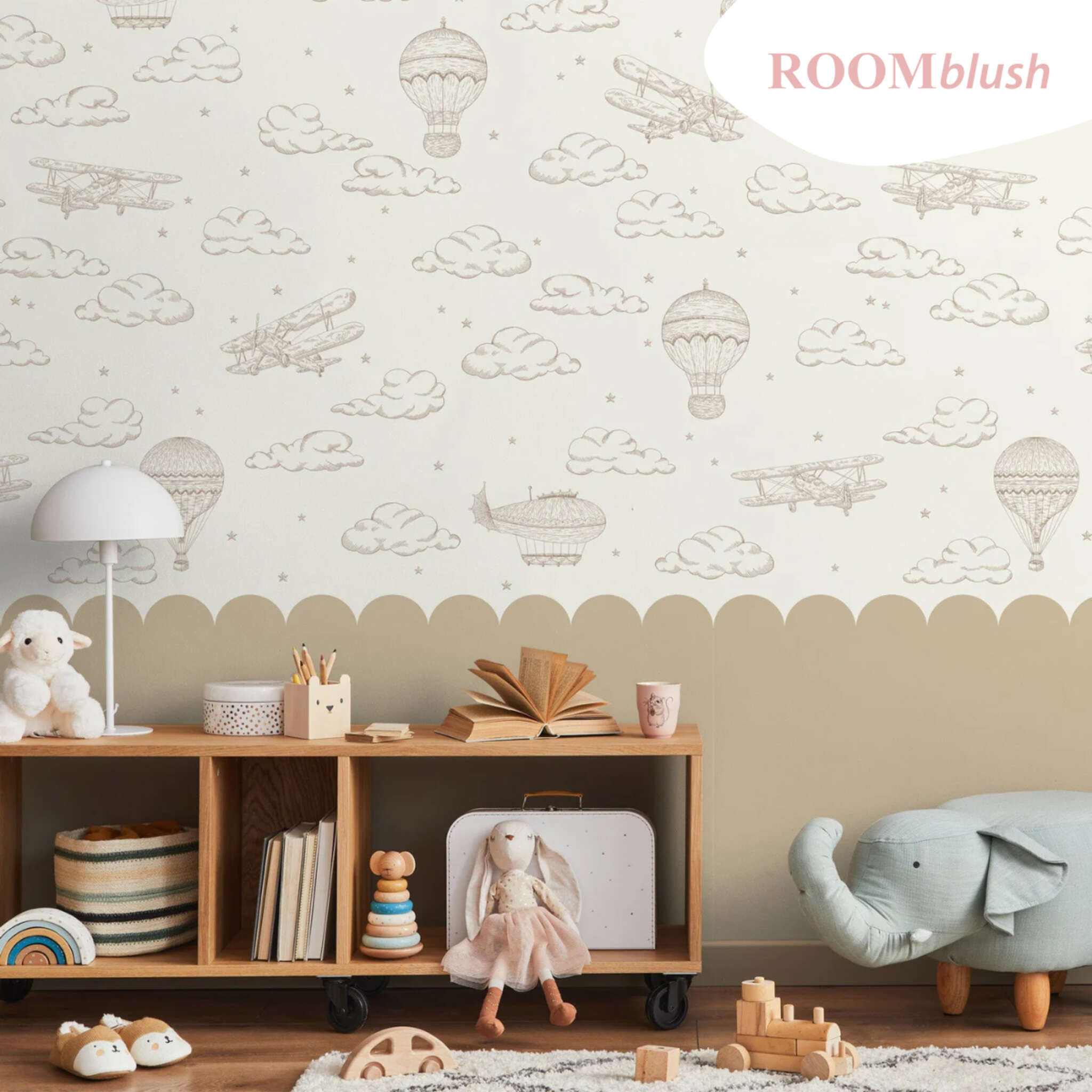 10-300174 Raumbilder 1 Wall mural Balloon in Beige | Roomblush - RB387