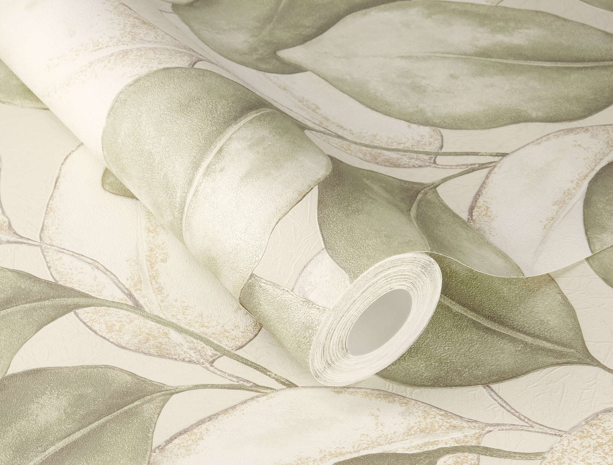 10-659870 Detailaufnahmen 1 Non-woven wallpaper in green-taupe Incanto 659870
