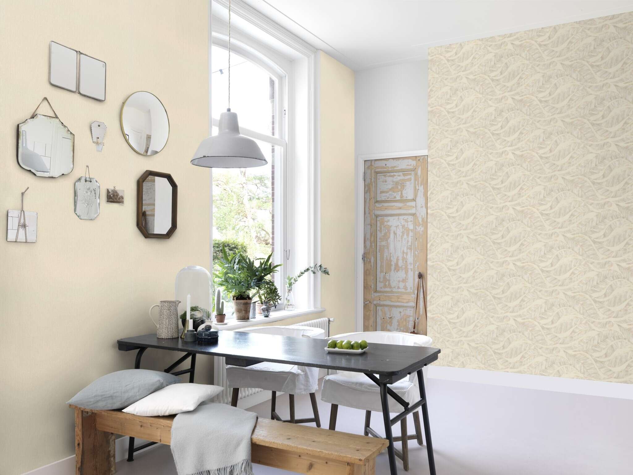 10-979374 Raumsituationen 1 Uni Vliestapete in Creme-Creme dunkel Wall Textures XL Vol. 4 979374