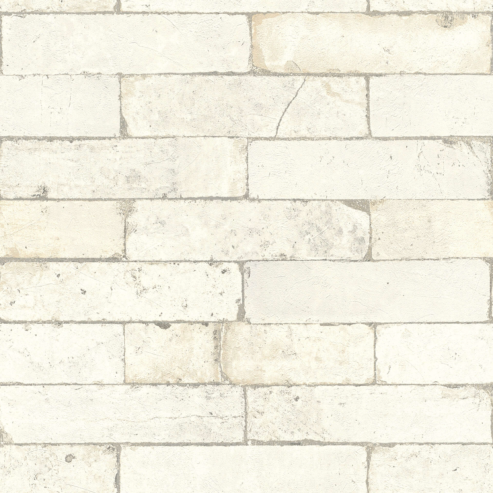 10-446319 Artikelscan 1 Cream-white non-woven wallpaper with classic brick pattern