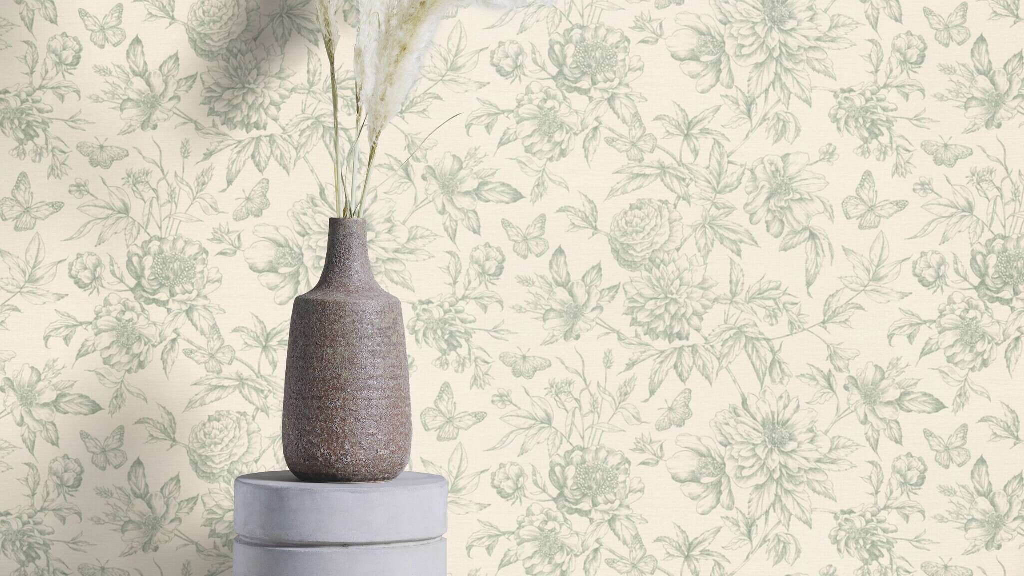 10-793925 Raumsituationen 1 Non-woven wallpaper in green Selection vinyl/non-woven 793925