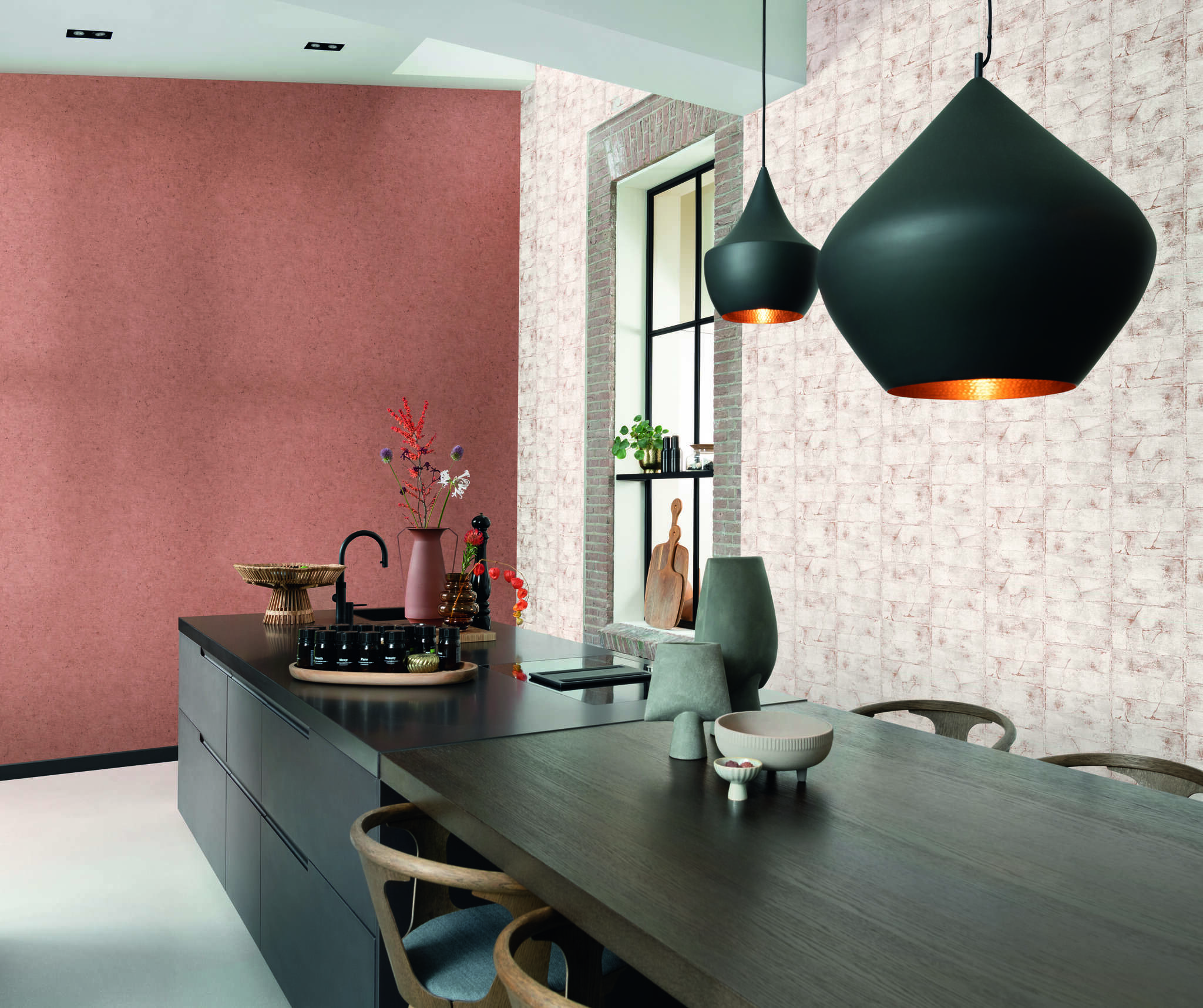 10-520880 Raumbilder (HighRes) 2 Beton Vliestapete in Rot-terra Selection 520880