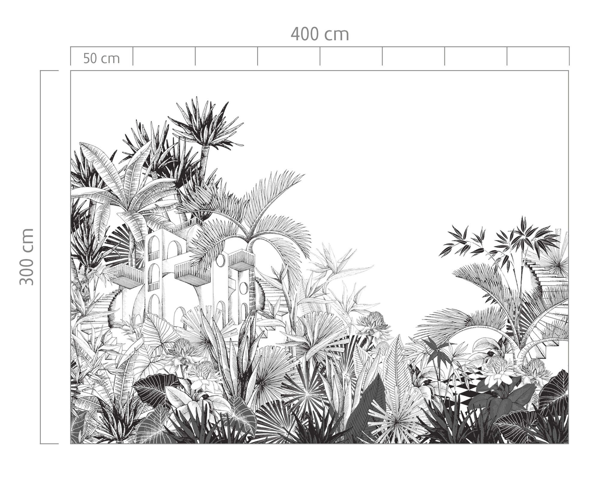 10-688153 Bildauschnitt 1 Fototapete Dschungel - Tropical House 688153