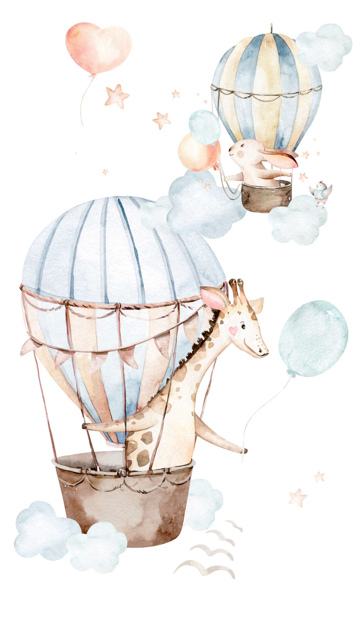 10-364910 Artikelscan 1 Balloon non-woven wallpaper in blue pastel blue SM Digital Panel 364910