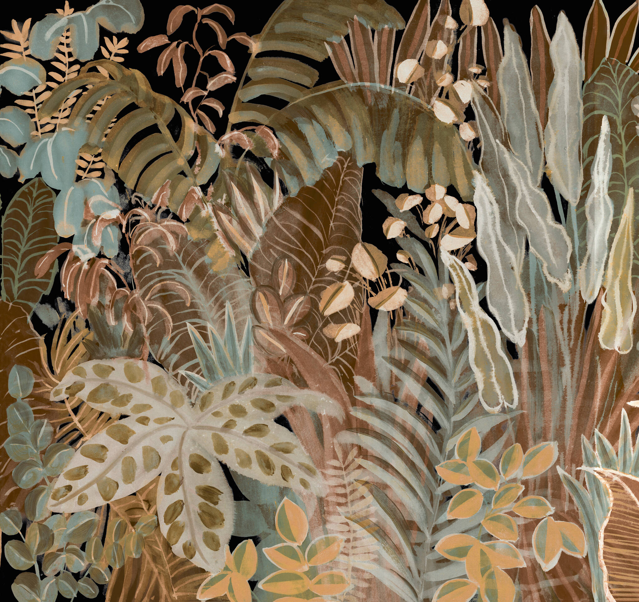 Wandbild 'Botanical' mit Dschungel Motiv in Grün, SCHÖNER WOHNEN 366686