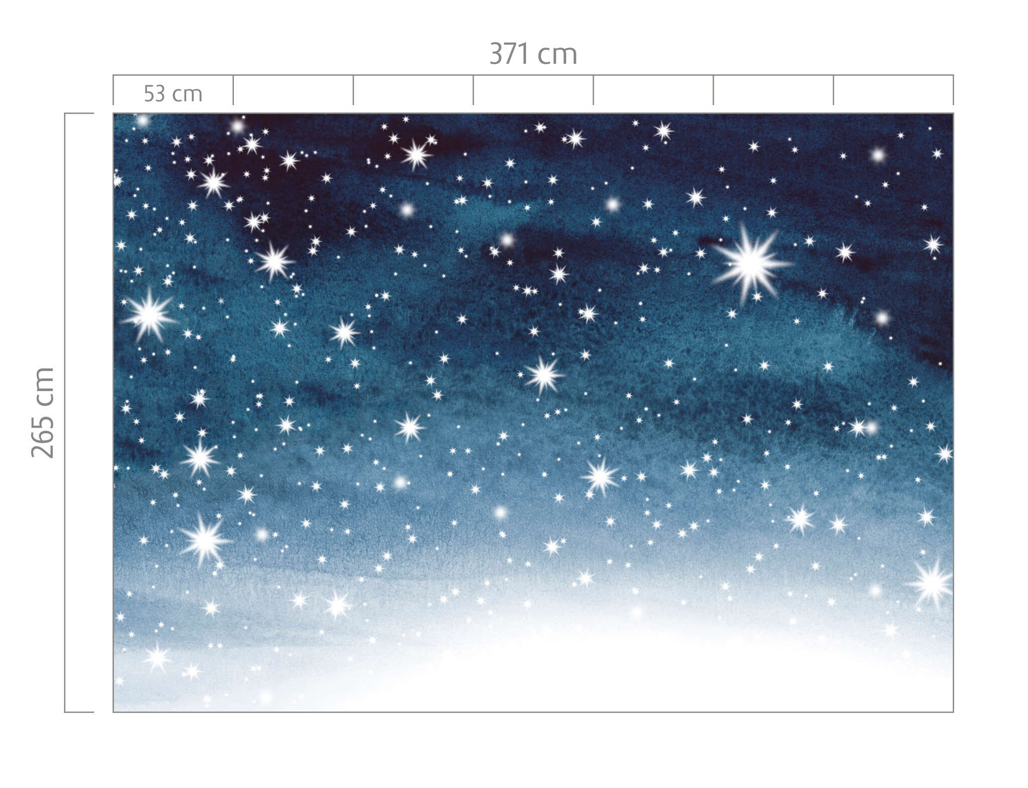 10-360011 Bildauschnitt 1 Wall mural with starry sky in blue 360011