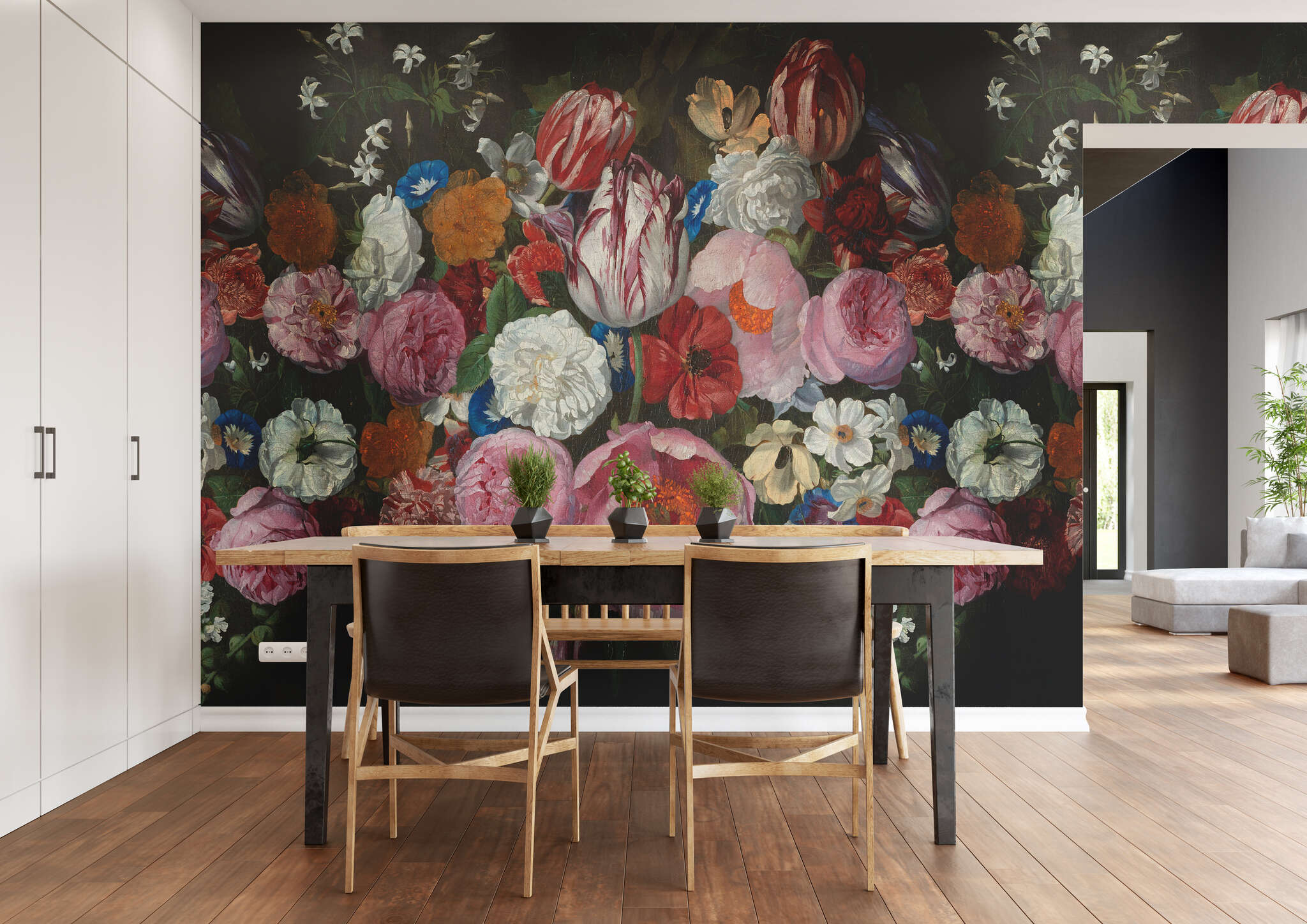 Esszimmer mit 360950 - Wandbild - Ausladendes Rosenbouquet magicwalls photo wallpaper 360950