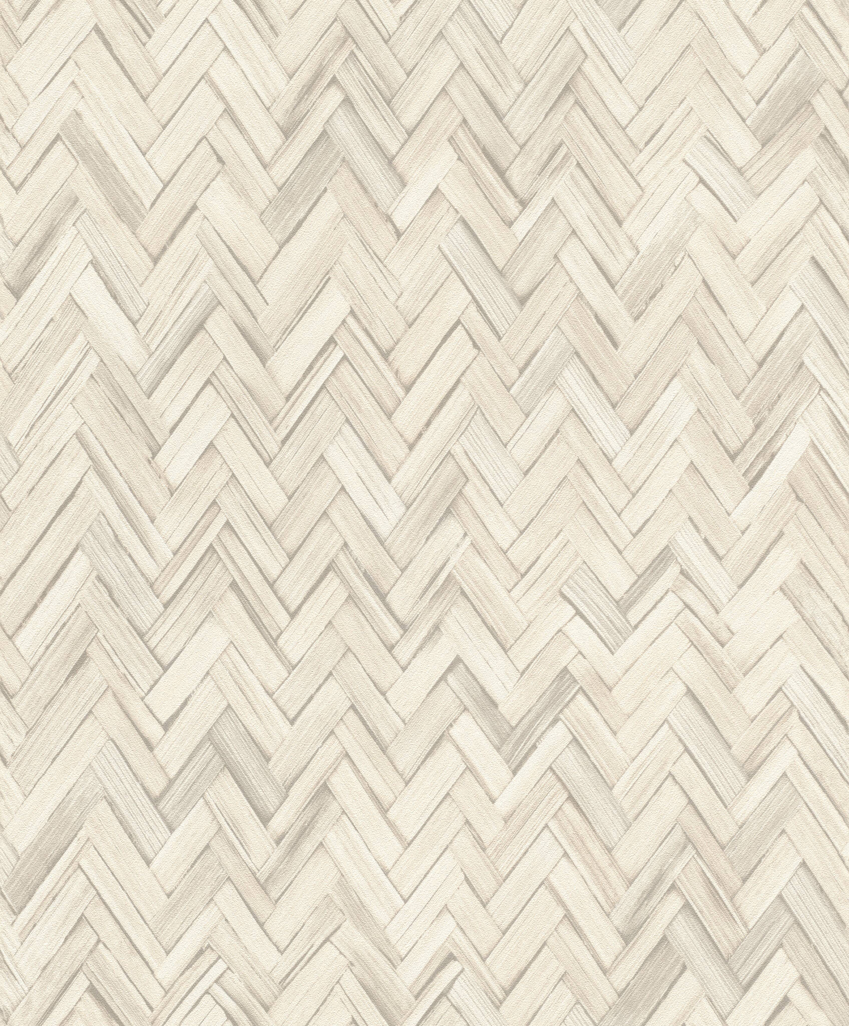 10-410372 Artikelscan 1 Light non-woven wallpaper in a whitish bamboo look with a fine herringbone pattern – airy, calm and timeless.