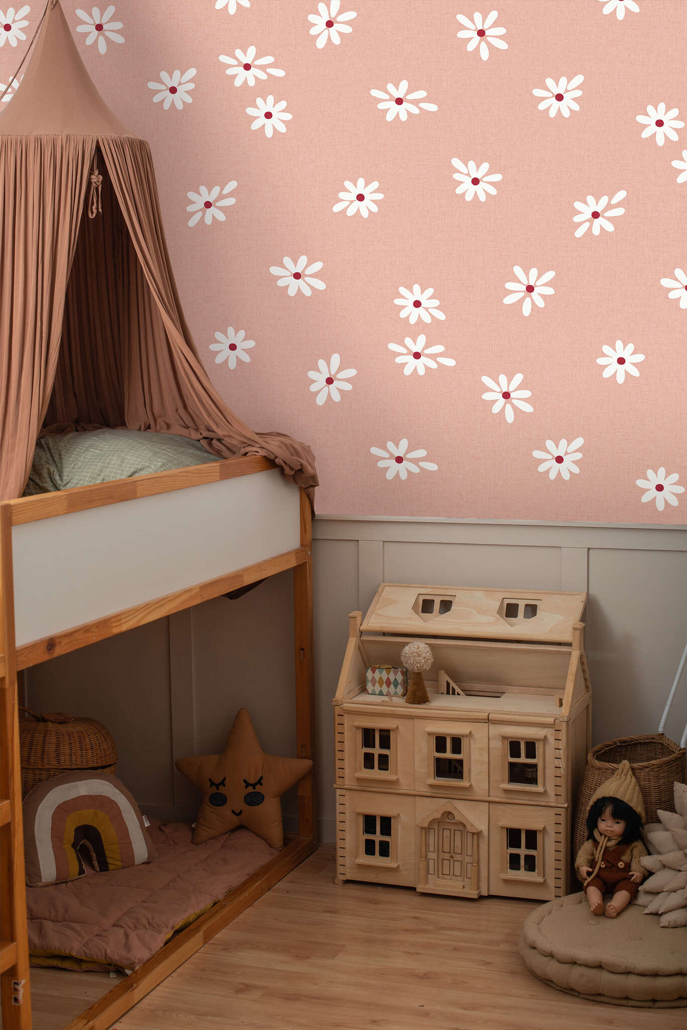 10-300144 Raumsituationen 1 Wall mural Daisy Field in Orange | Roomblush - RB411
