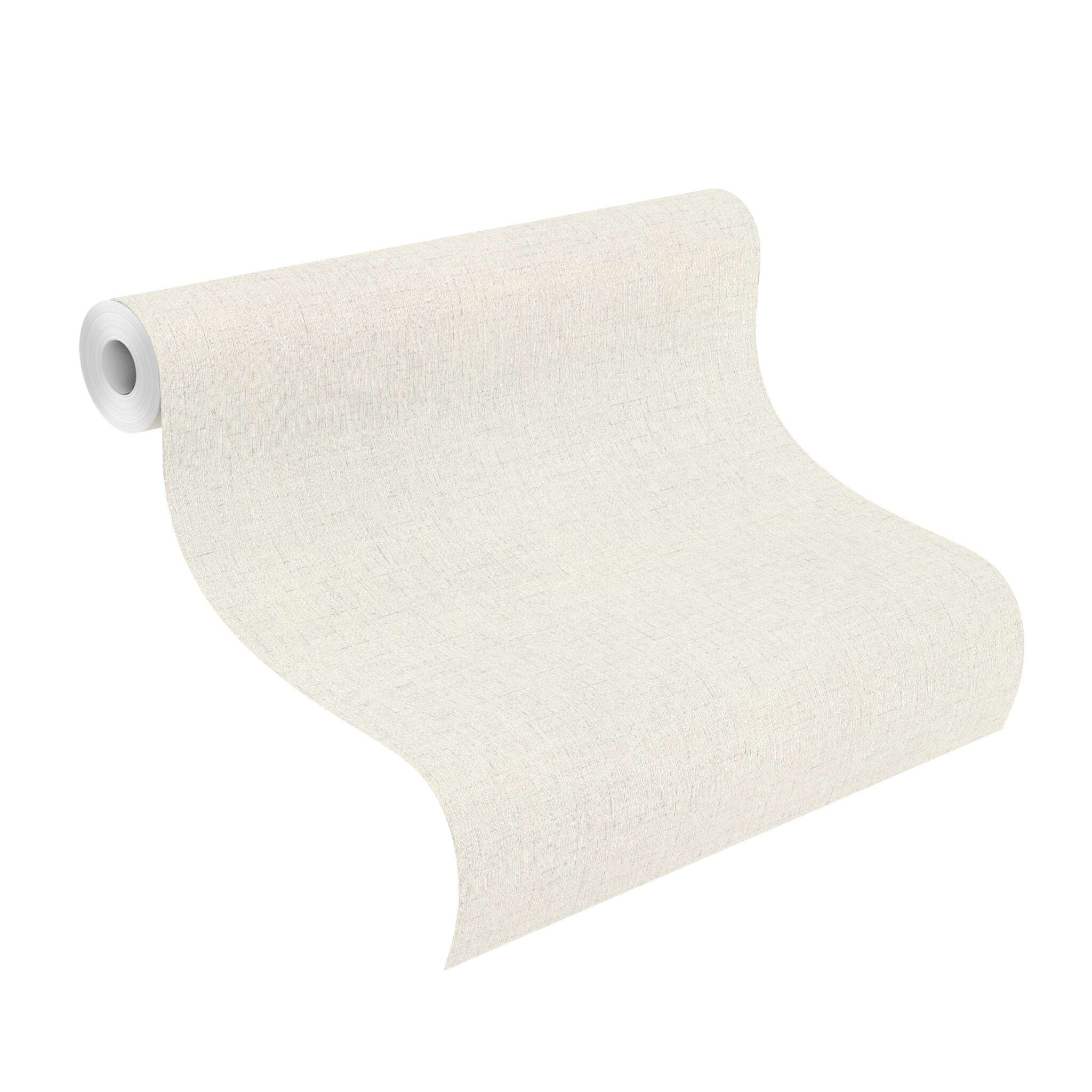 10-435672 Rolle abgerollt 1 Papier peint intissé aspect textile blanc - Noble Zen Nuno 435672