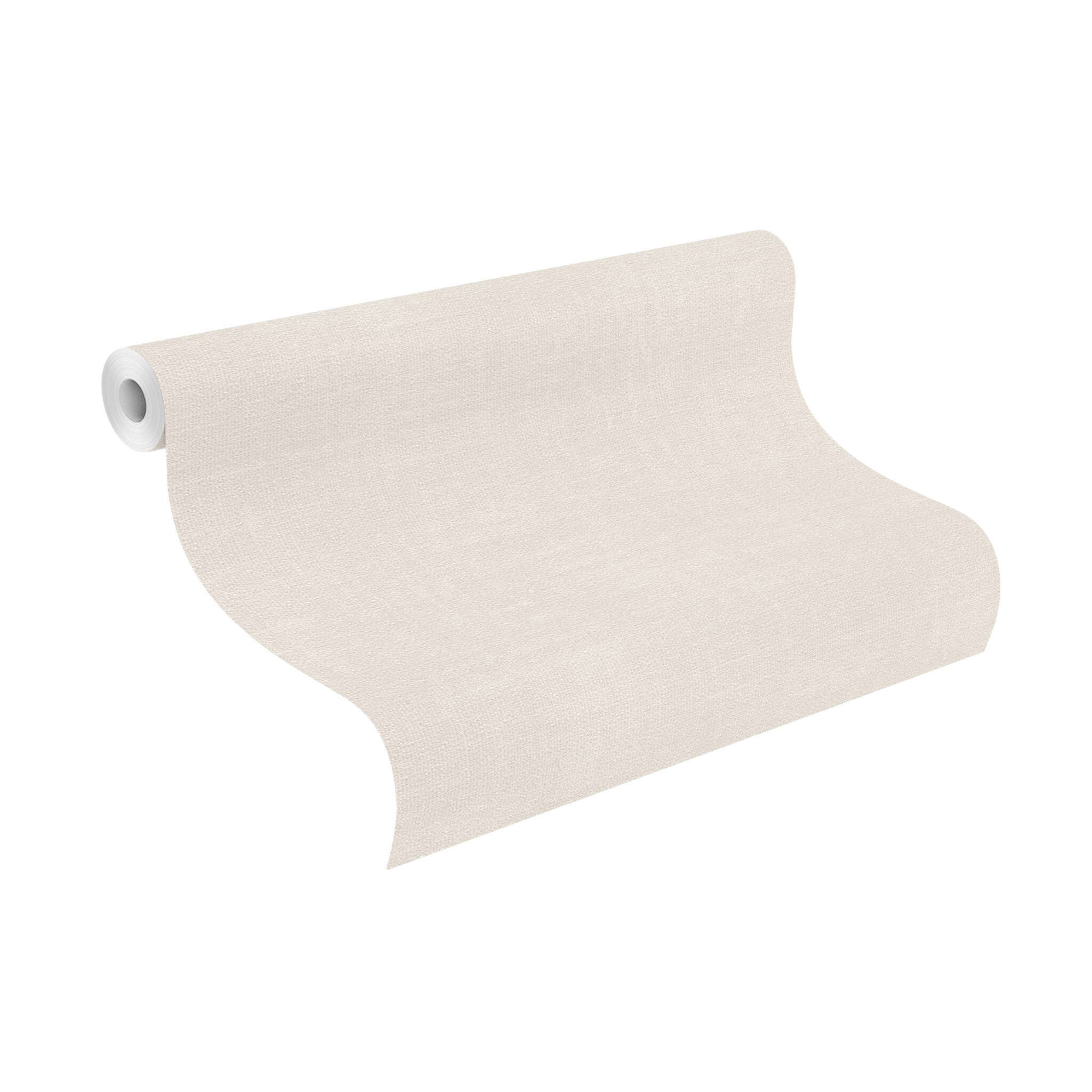 10-285307 Rolle abgerollt 1 Rouleau de déroulé avec Papier peint uni subtil avec une surface textile dans une teinte naturelle chaude et claire