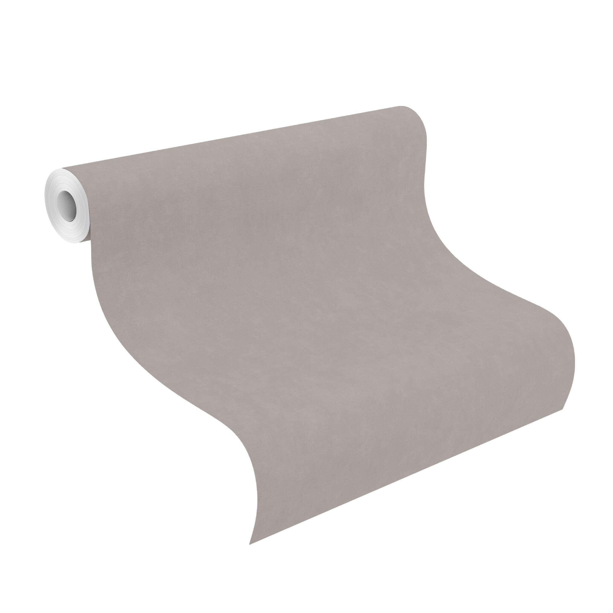 10-330083 Rolle abgerollt 1 Rollenabbildung mit Dunkle Uni-Tapete in Schlammgrau mit feiner Webstruktur – modern, ruhig und vielseitig einsetzbar.