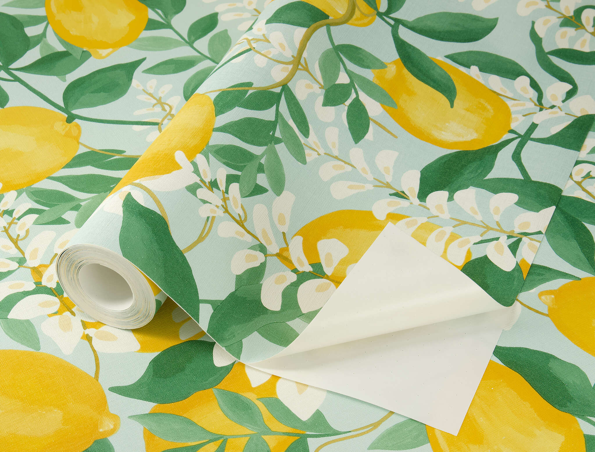 10-371215 Detailaufnahmen 1 Papier peint adhésif Portofino 371215 - Motif citron jaune, vert et blanc