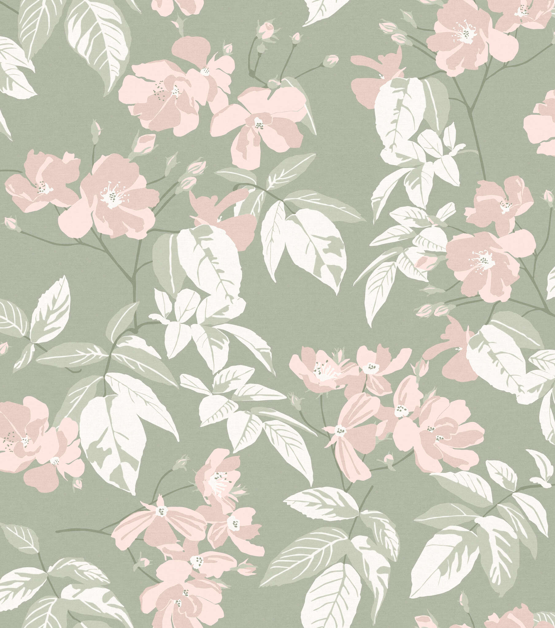 10-366839 Artikelscan 1 SCHÖNER WOHNEN collection mural FLOWERS in green photo wallpaper 366839