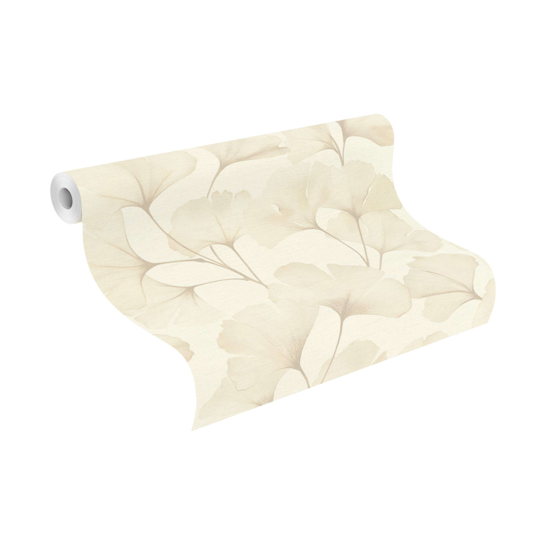 10-795646 Rolle abgerollt 1 Ginkgoblätter Vliestapete in Beige #followusaround 795646