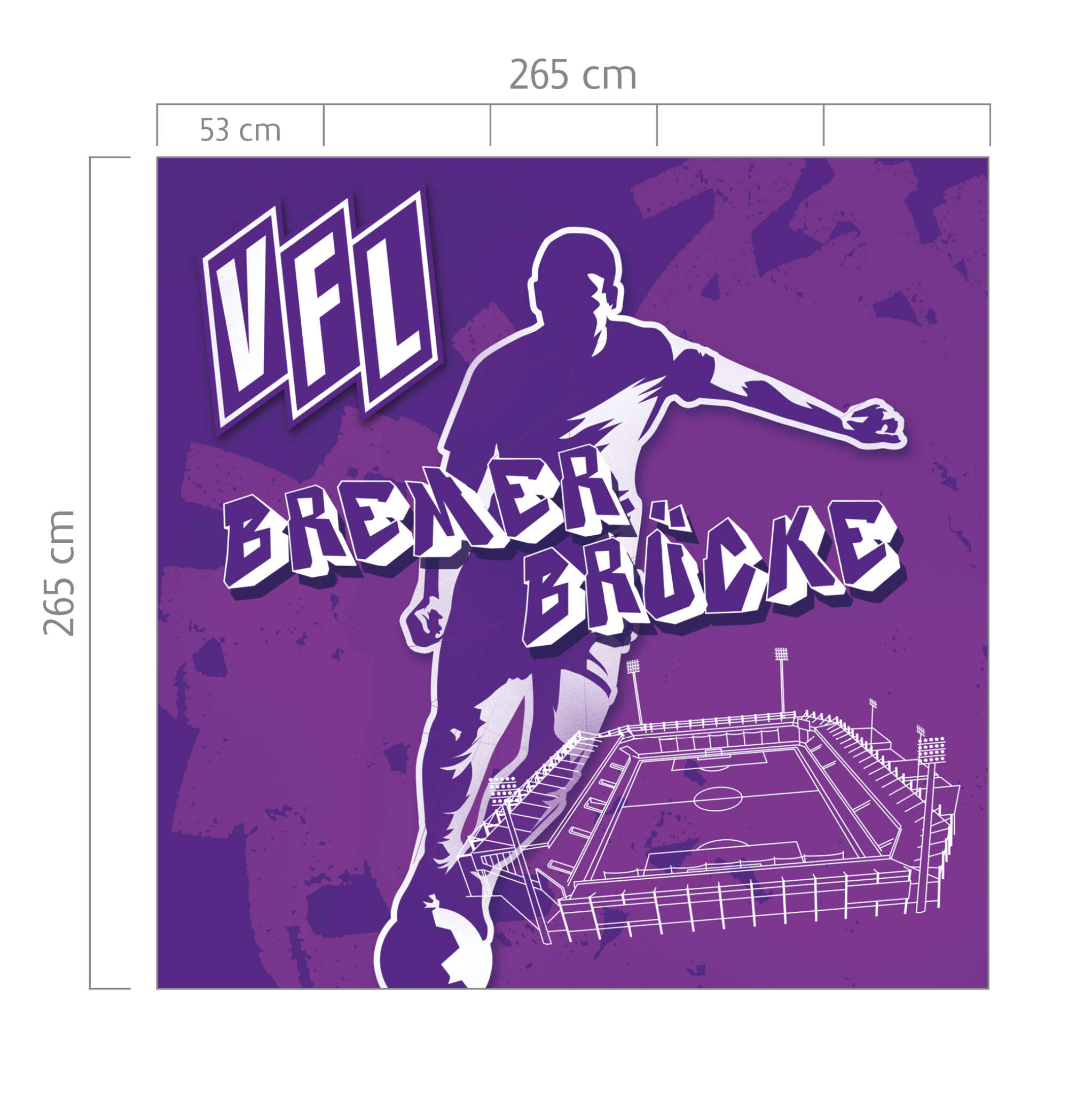 10-365436 Bildauschnitt 1 VfL Osnabrück non-woven wallpaper mural in purple 365436