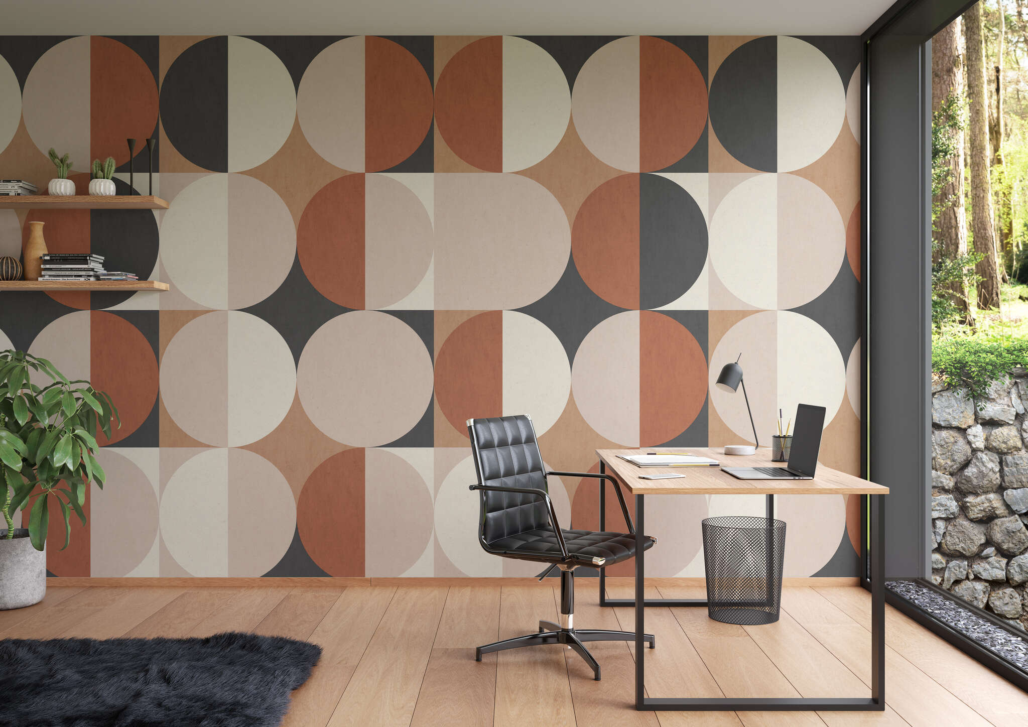 Arbeitszimmer mit 363975 - Wandbild - Retro-Charme und doch modern - hier schließt sich der Kreis magicwalls Fototapete Retro 363975