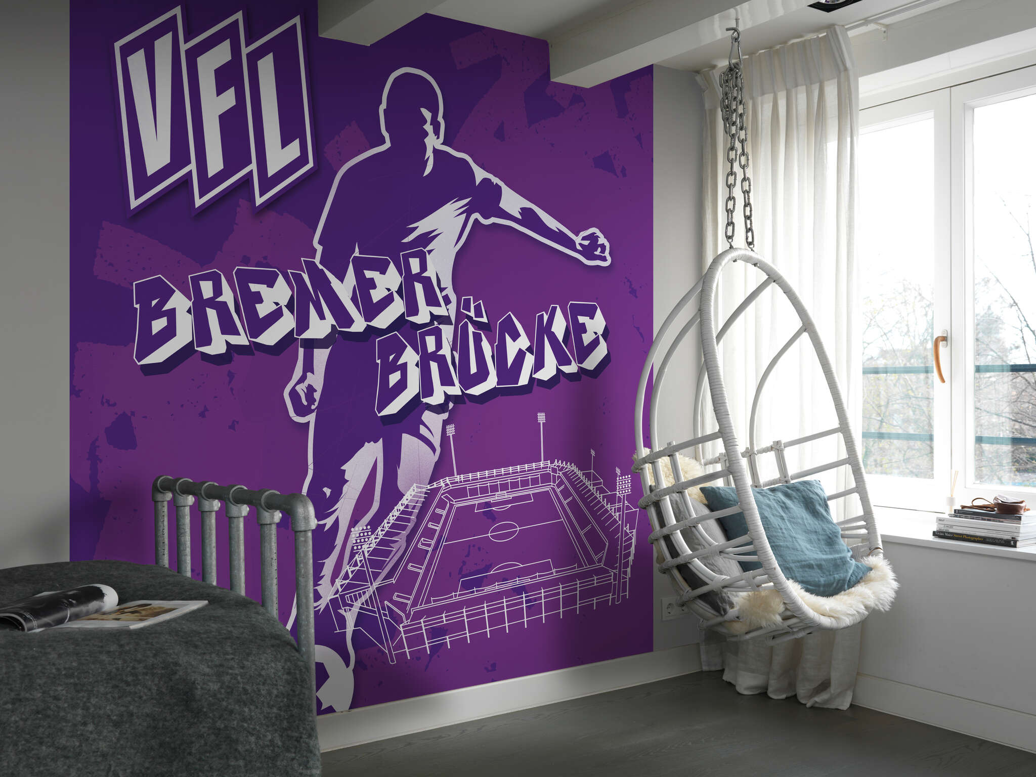 10-365436 Raumbilder 2 VfL Osnabrück non-woven wallpaper mural in purple 365436
