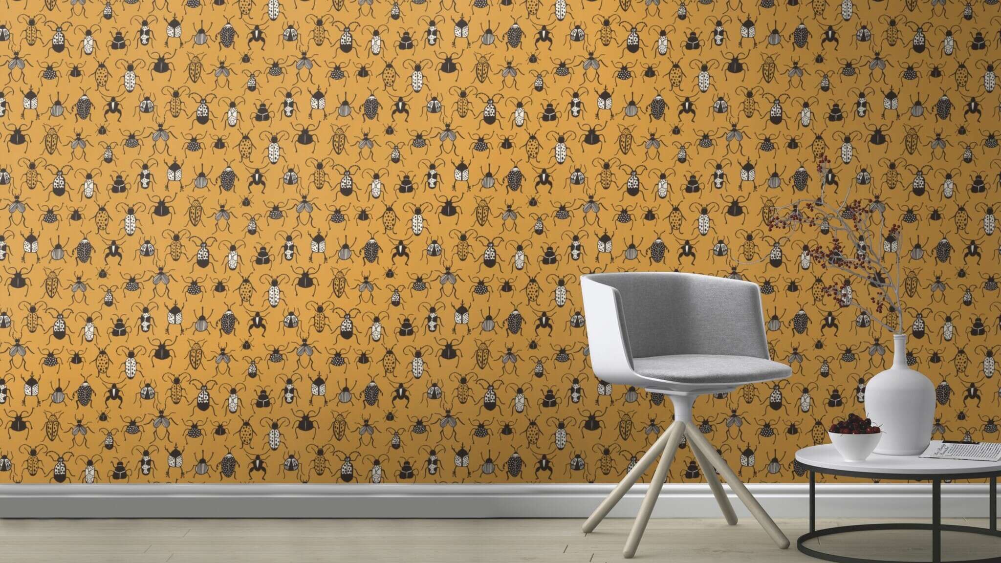 10-552966 Raumsituationen 2 Wallpaper Beetle in yellow | Claas III 552966