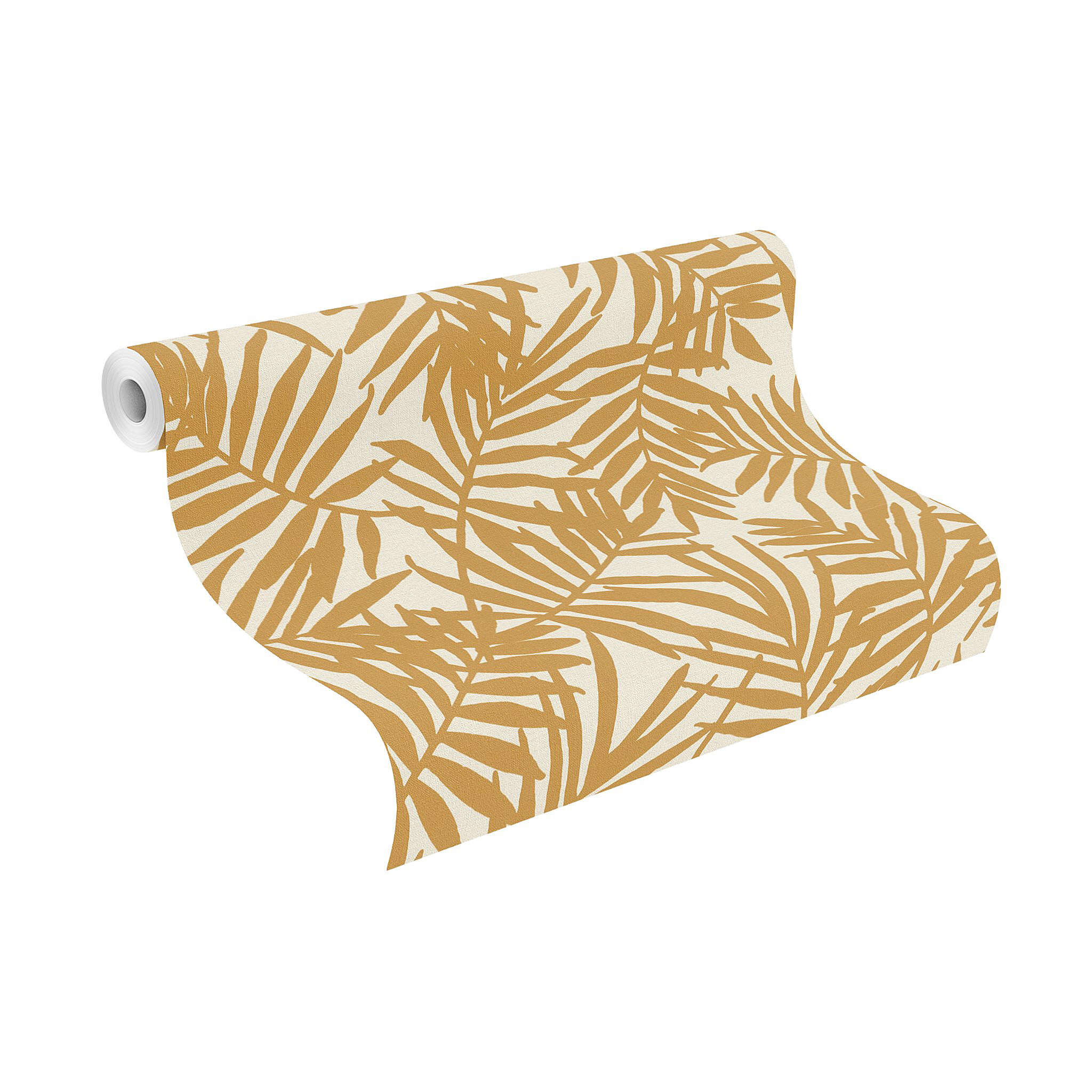 10-460254 Rolle abgerollt 1 Non-woven wallpaper in yellow-curry Selection vinyl/non-woven 460254